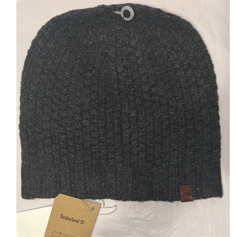 Timberland Timberland SLOUCHY KNIT BEANIE hat - Gray - Lambswool - NWT Size ONE SIZE - 2 Thumbnail
