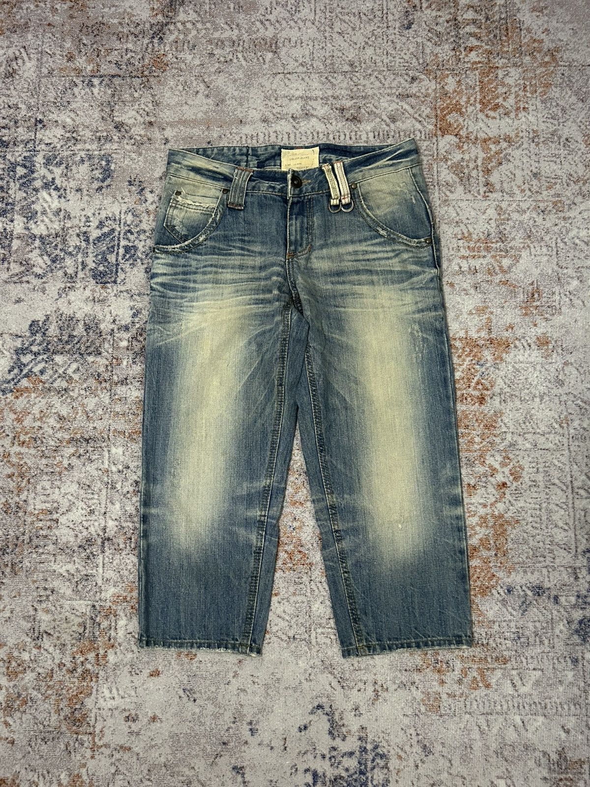 If Six Was Nine × Isamu Katayama Backlash × Japanese Brand Lolita Washed Buckle Back Cropped jeans Size US 32 / EU 48 - 3 Thumbnail