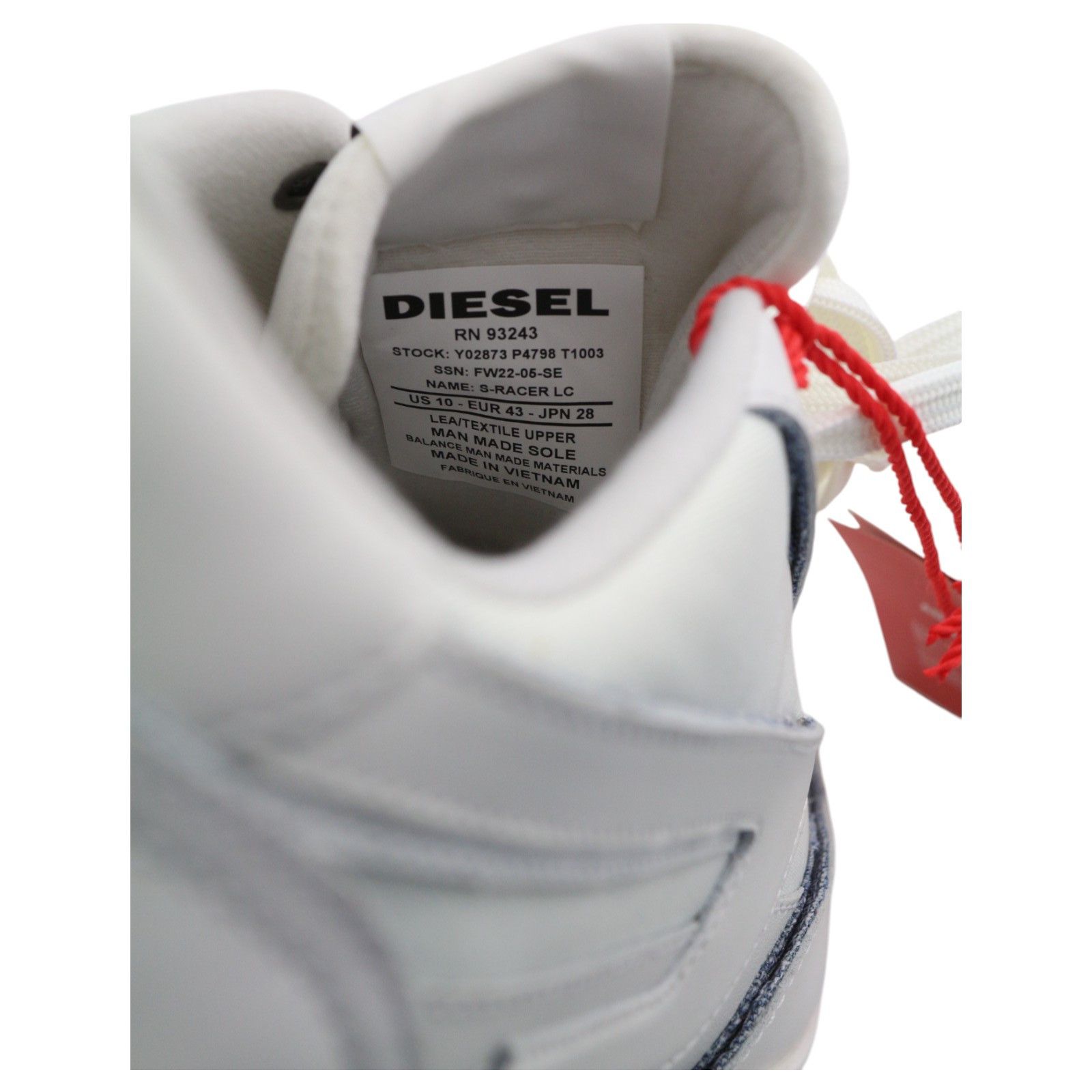 Diesel S-RACER LC EU43 White Suede Leather 40588 Size US 10 / EU 43 - 11 Thumbnail
