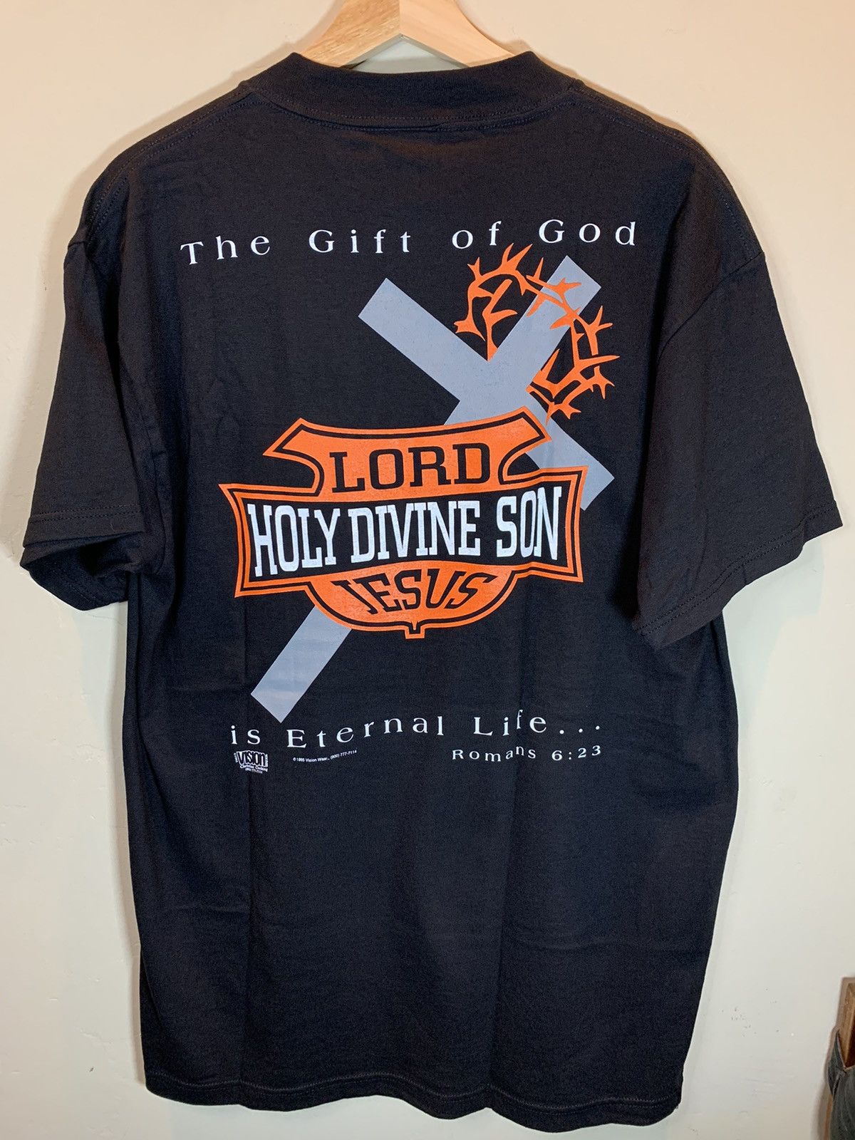 Vintage RARE Vintage Holy Divine Son Jesus Harley Biker Parody Shirt Size US L / EU 52-54 / 3 - 1 Thumbnail