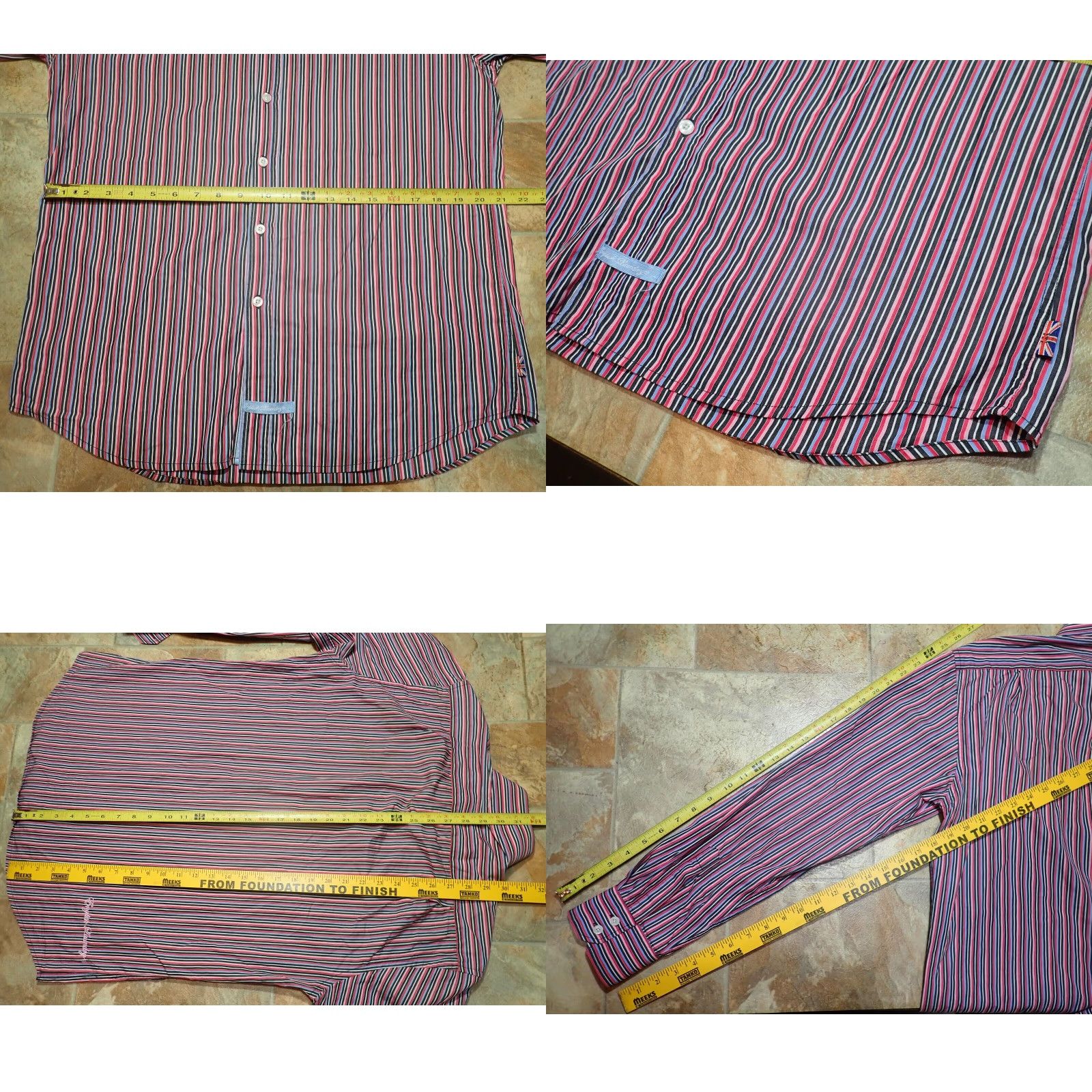 English Laundry English Laundry Button Shirt Mens L Stripe Cotton 16.5x34/35 Size US L / EU 52-54 / 3 - 8 Thumbnail