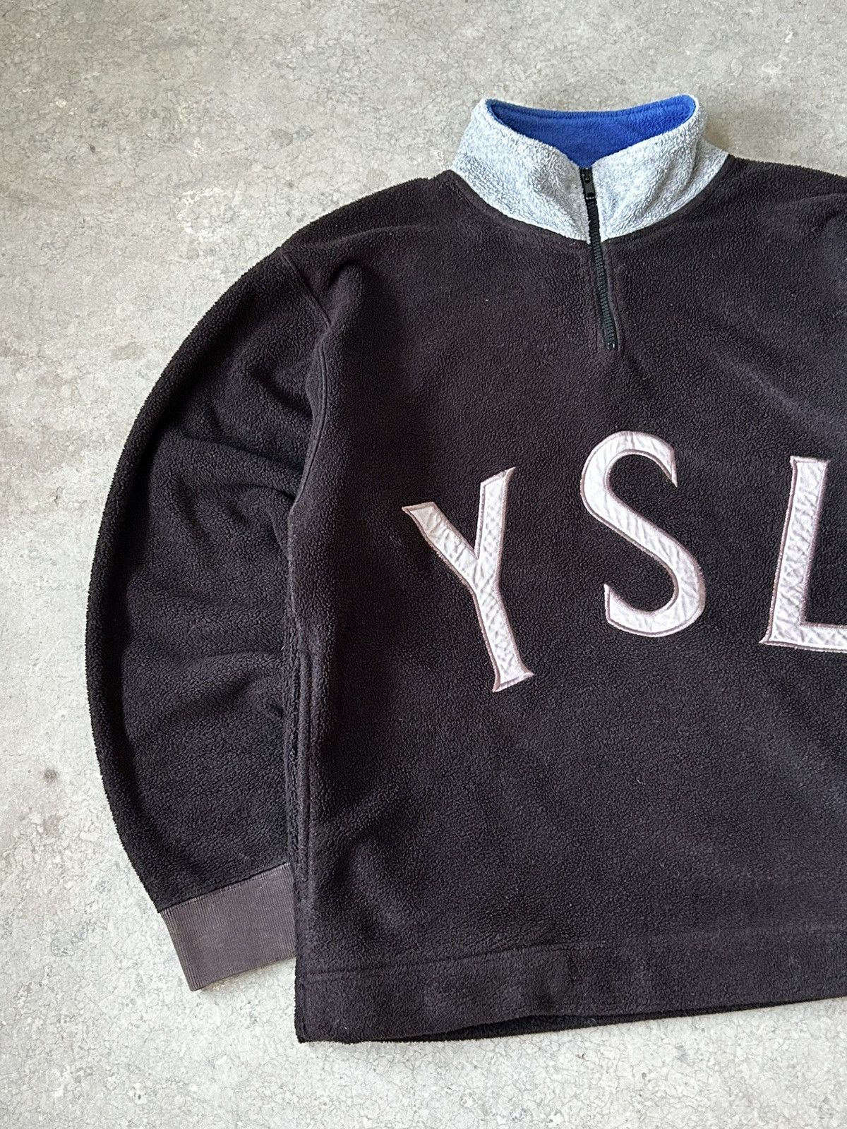 Vintage Yves Saint Laurent Vintage Fleece Pullover YSL Big Logo Size US S / EU 44-46 / 1 - 8 Thumbnail