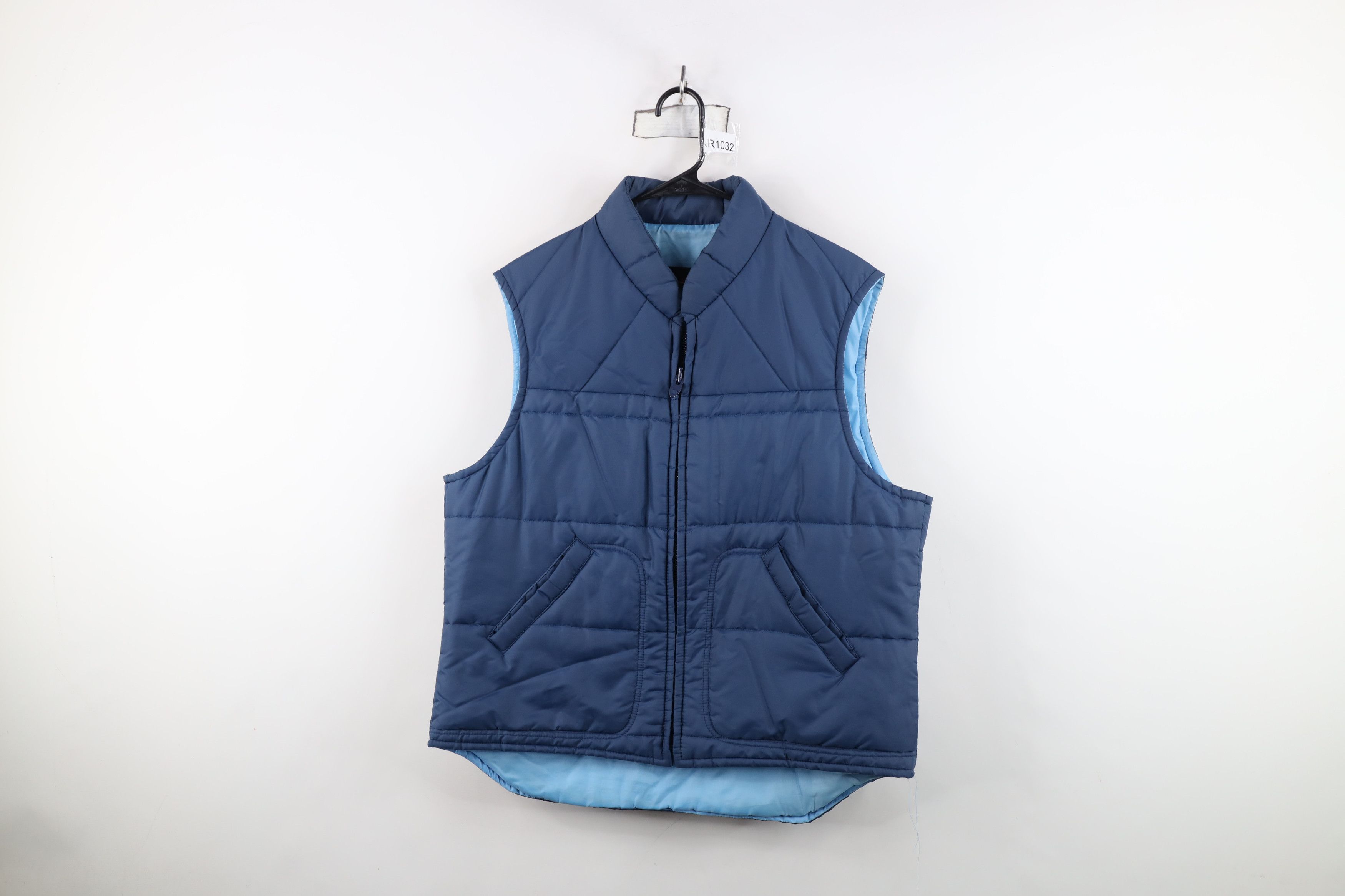 Vintage Vintage 70s Streetwear Full Zip Puffer Vest Jacket Blue Size US L / EU 52-54 / 3 - 1 Thumbnail