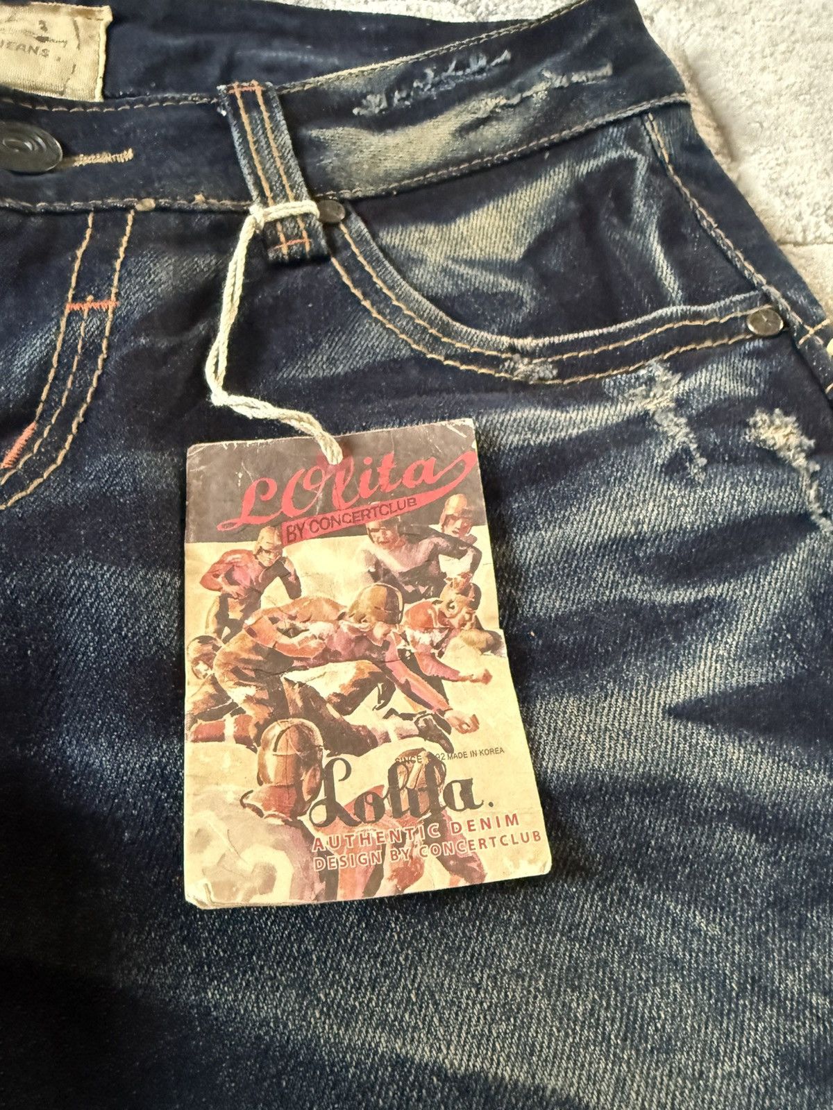 If Six Was Nine Lolita Concert Club Shadow Mud Wash Studded Flared Jeans Size US 30 / EU 46 - 19 Thumbnail