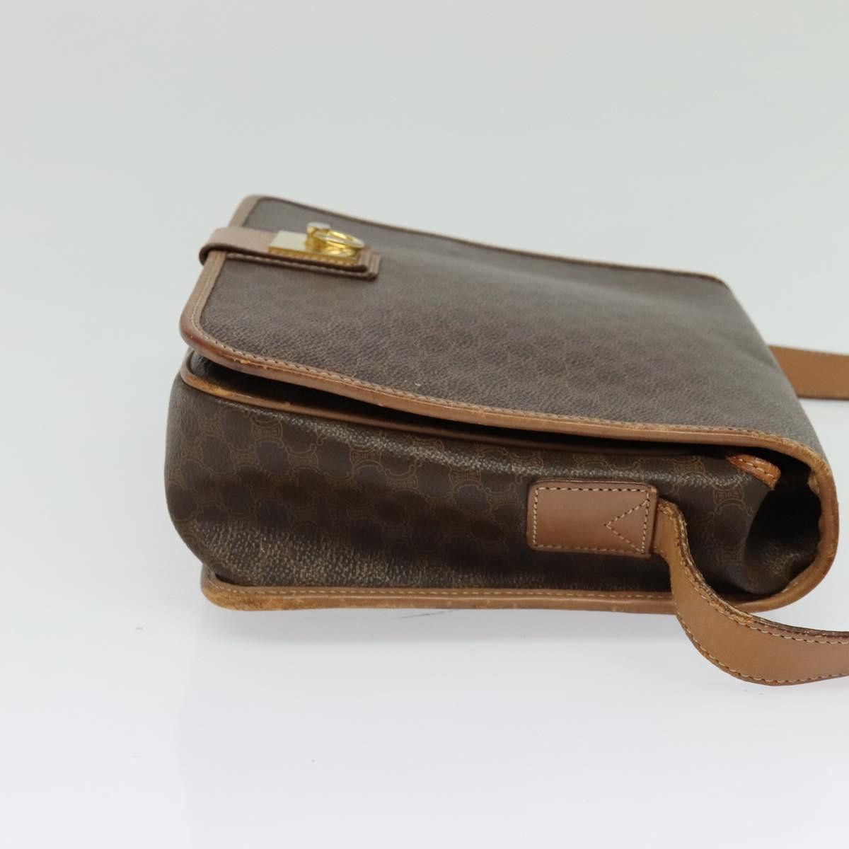 Celine CELINE Macadam Canvas Shoulder Bag Pvc Leather Brown Gold Size ONE SIZE - 5 Thumbnail