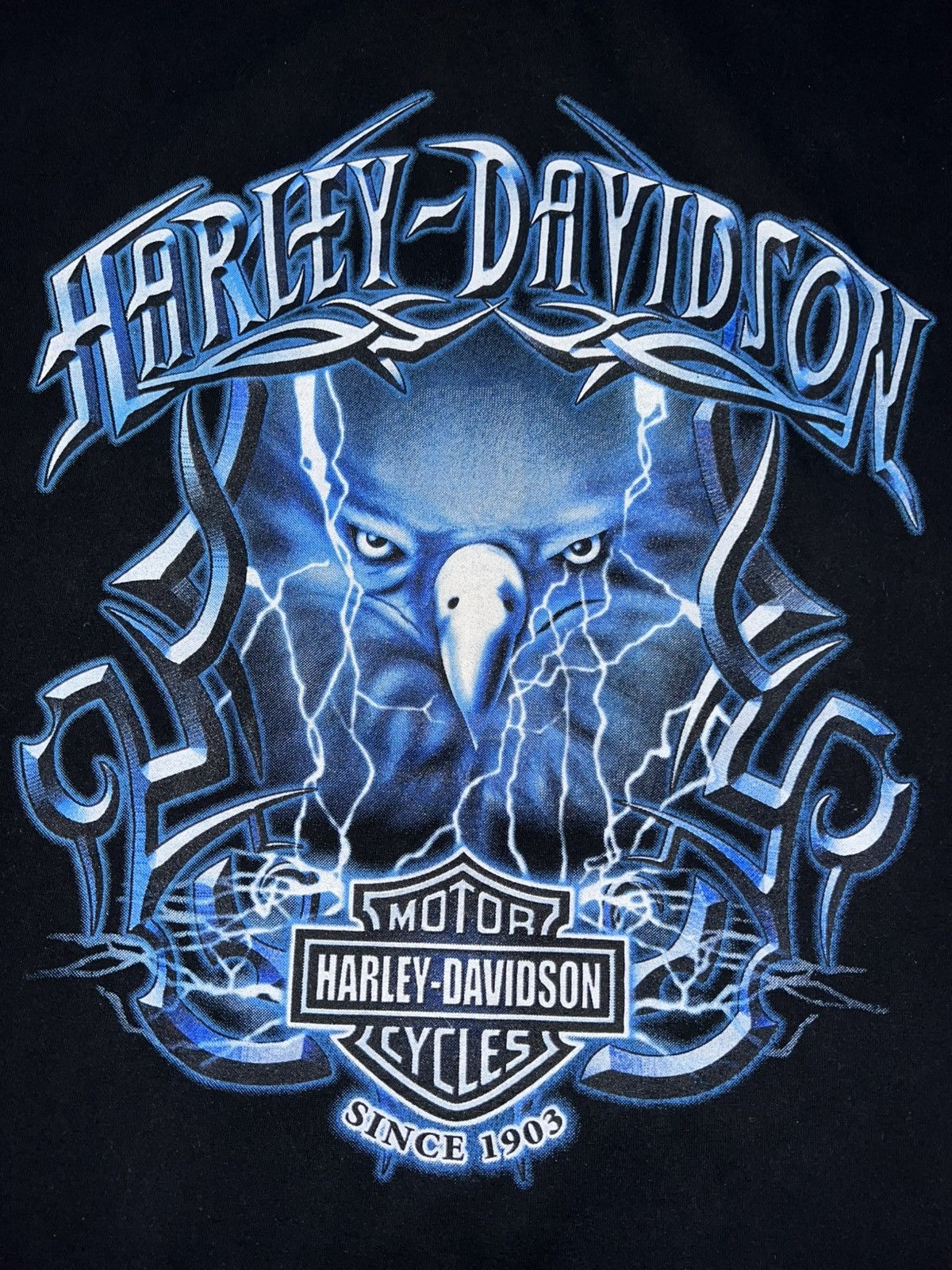 Harley Davidson Vintage Harley Davidson Lightning Eagle Graphic Tee Size US XXL / EU 58 / 5 - 3 Thumbnail