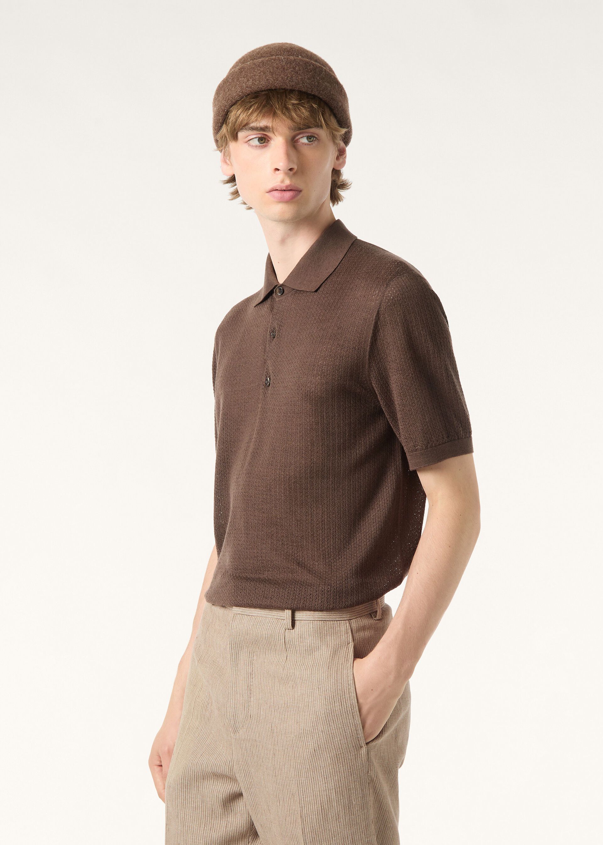 Loro Piana os11x0226 FAQ4529 Chestnut Polo Shirt in Cedar Bronze Size US L / EU 52-54 / 3 - 3 Thumbnail