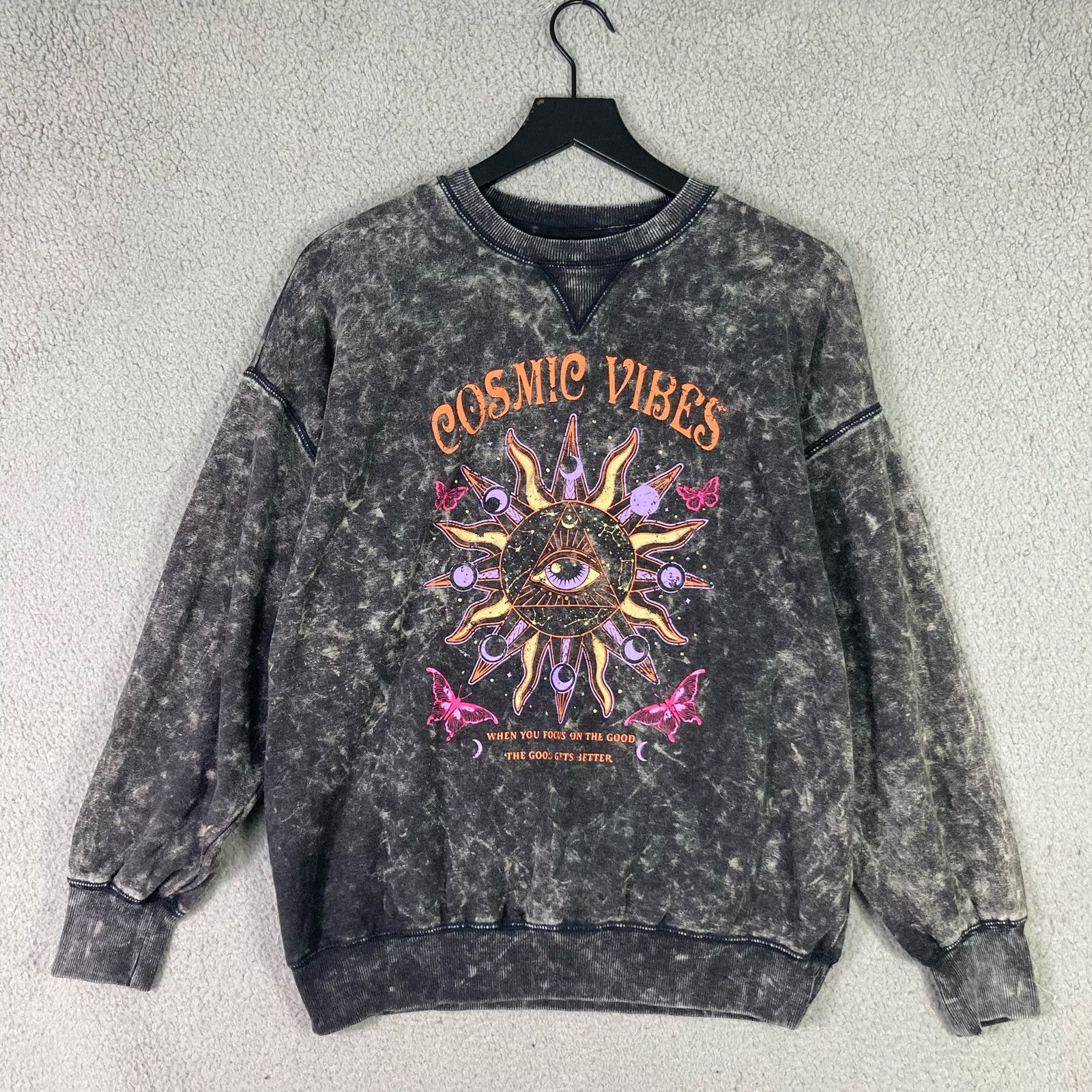 Other Cosmic Vibes Pullover Women's M Gray Sweater Shirt Casual Size M / US 6-8 / IT 42-44 - 4 Thumbnail