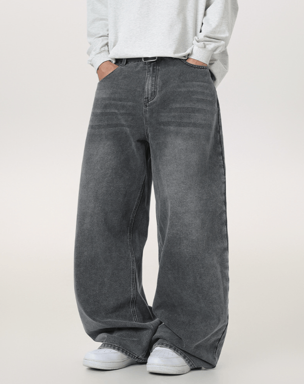 Jean Men's straight loose vintage distressed wide-leg jeans Size US 32 / EU 48 - 3 Thumbnail