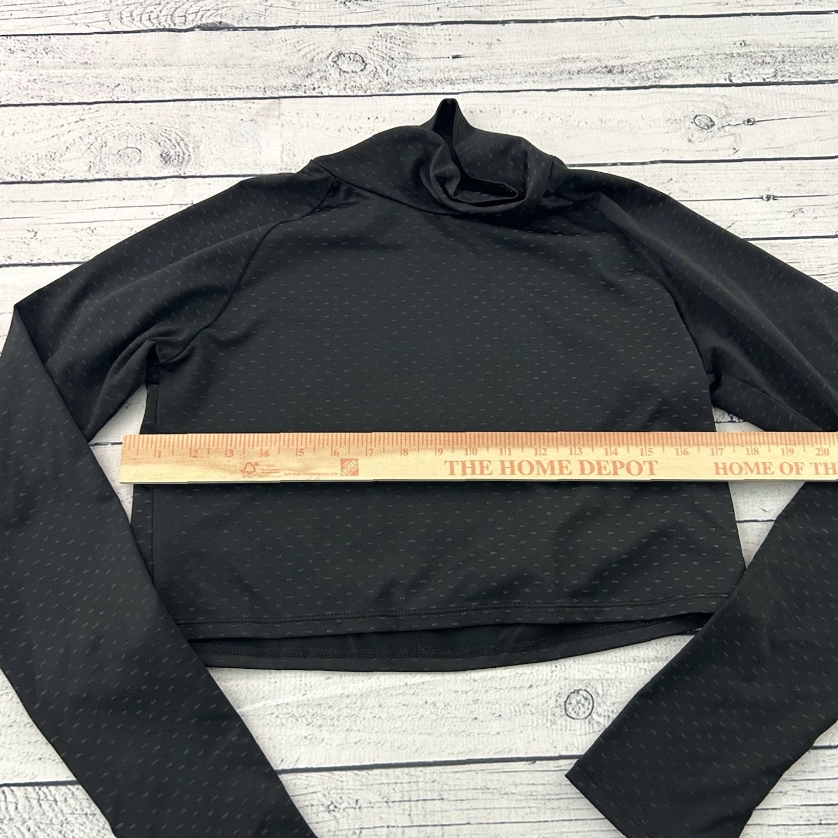 Vintage Oiselle Long Sleeve Mock Neck Crop Athletic Running Top Women's M Black Size M / US 6-8 / IT 42-44 - 4 Thumbnail
