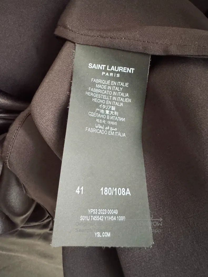 Saint Laurent Paris Saint Laurent Paris Size 41 Ribbon Mulberry Silk Shirt i Size US L / EU 52-54 / 3 - 4 Thumbnail