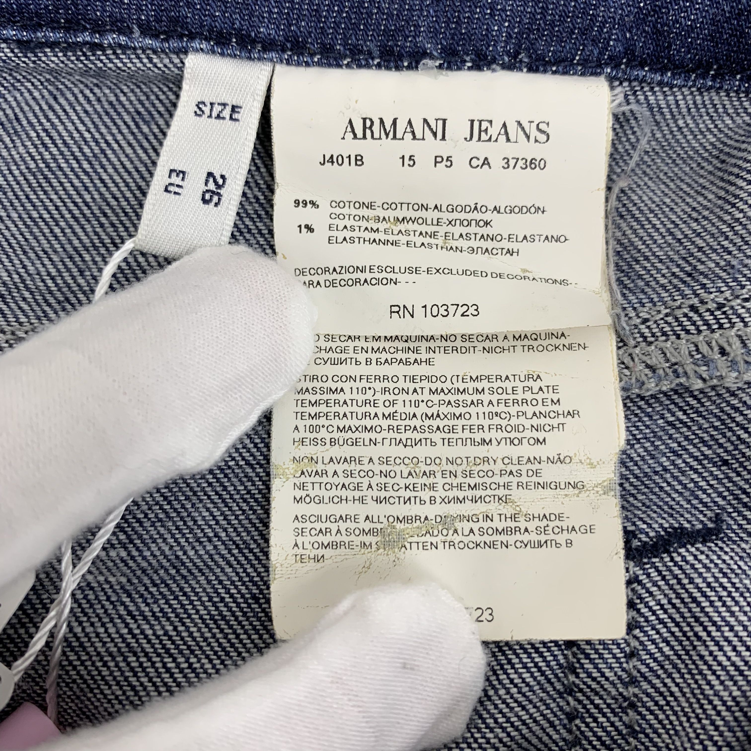 Armani Jeans Denim Pants – Deep Blue Washed Cotton (Size 26)