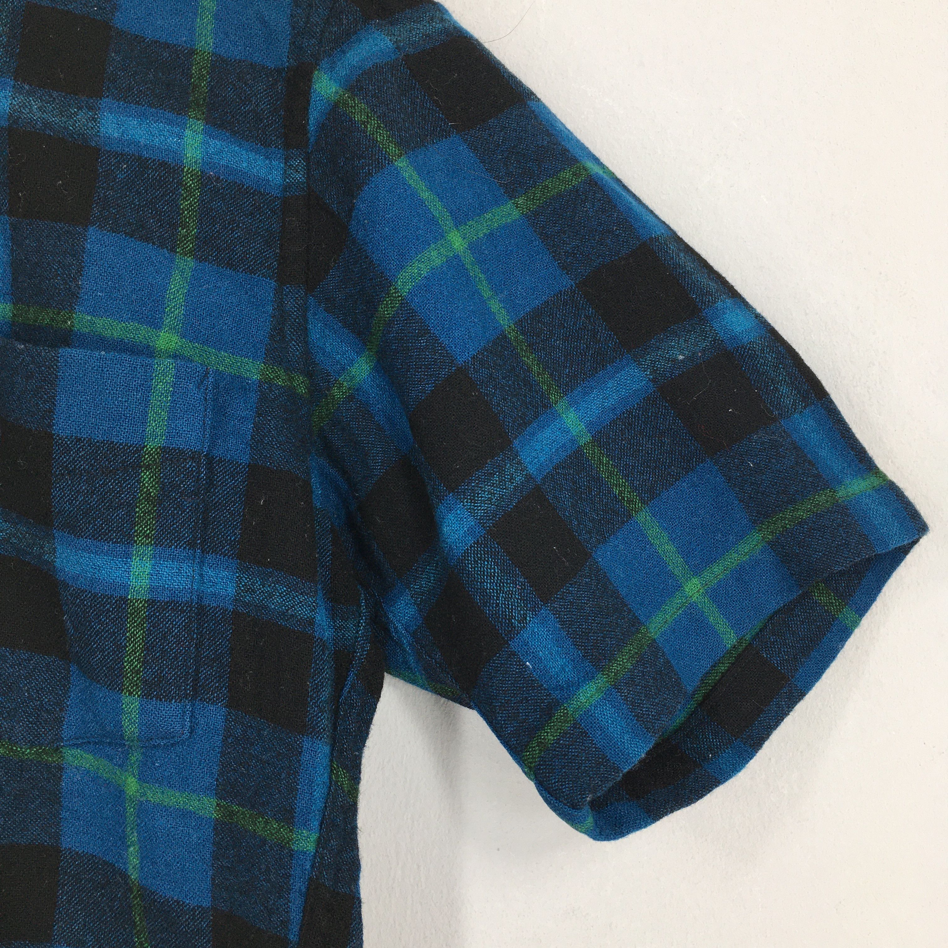 Flannel × Pendleton × Vintage Pendleton Plaid Shadow Blue Checkered Wool Flannel Shirt M Size US M / EU 48-50 / 2 - 5 Thumbnail