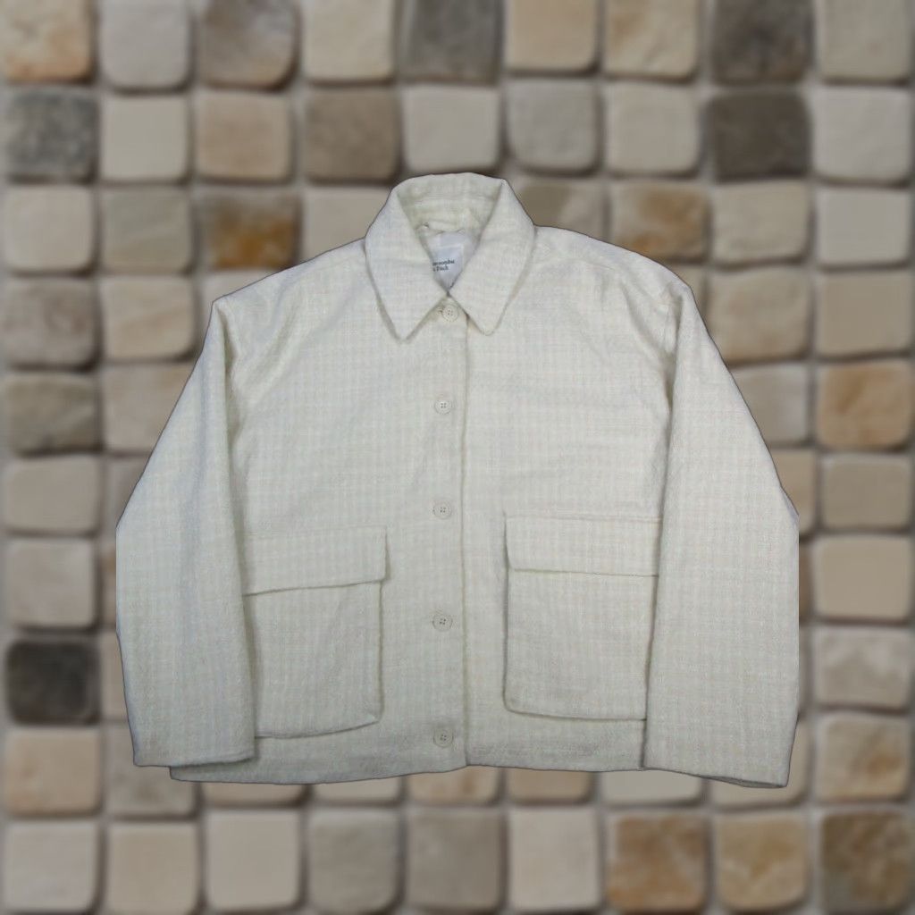Abercrombie & Fitch Abercrombie & Fitch Jacket Womens Large Beige Button Up Size L / US 10 / IT 46 - 1 Thumbnail