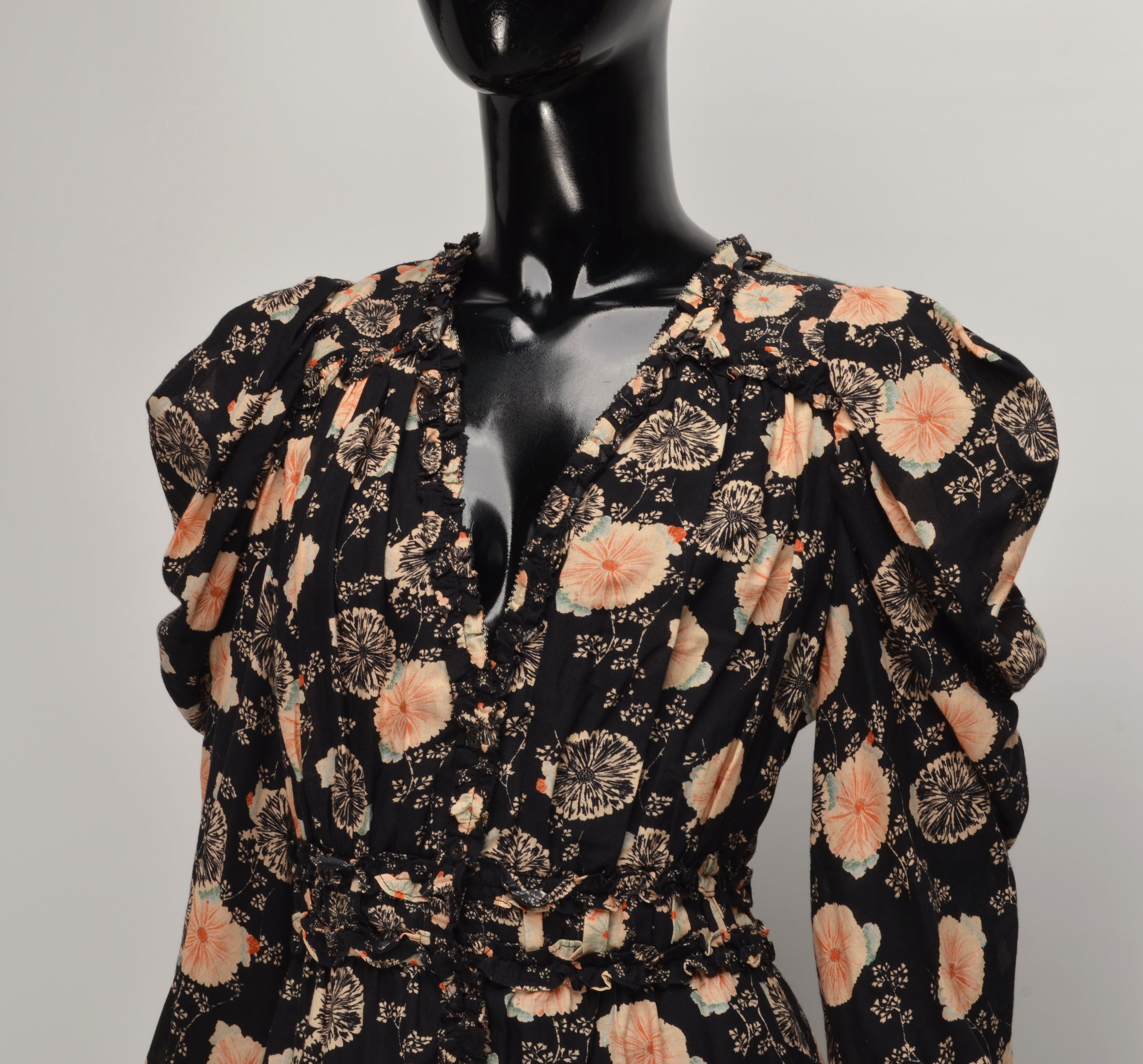 Ulla Johnson Ulla Johnson Floral Puff Long Sleeve Ruffle Dress Size M / US 6-8 / IT 42-44 - 2 Thumbnail