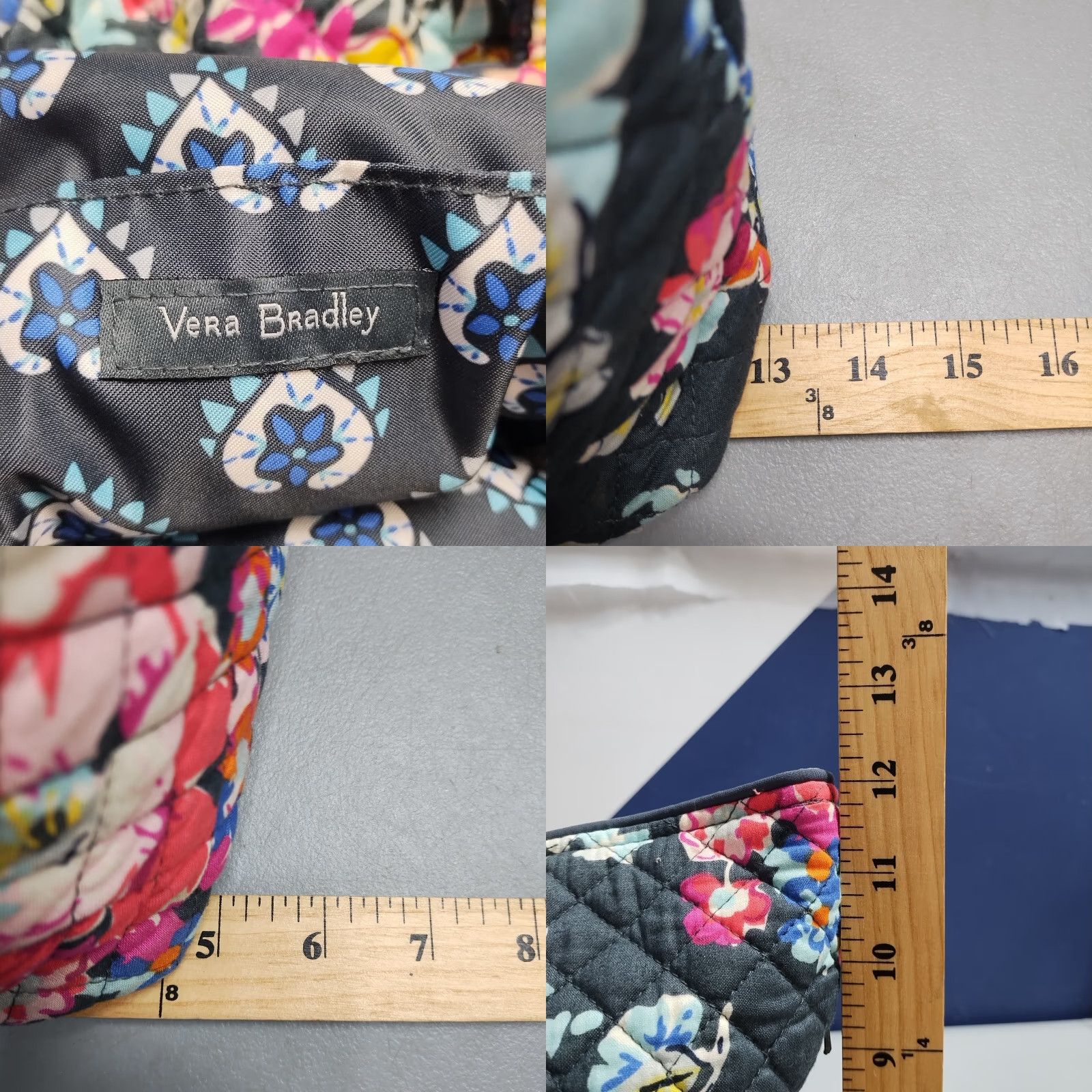 Vera Bradley Vera Bradley Tote Bag Womens Multicolor Pretty Posies Floral Quilted Double Handles Size ONE SIZE - 8 Thumbnail