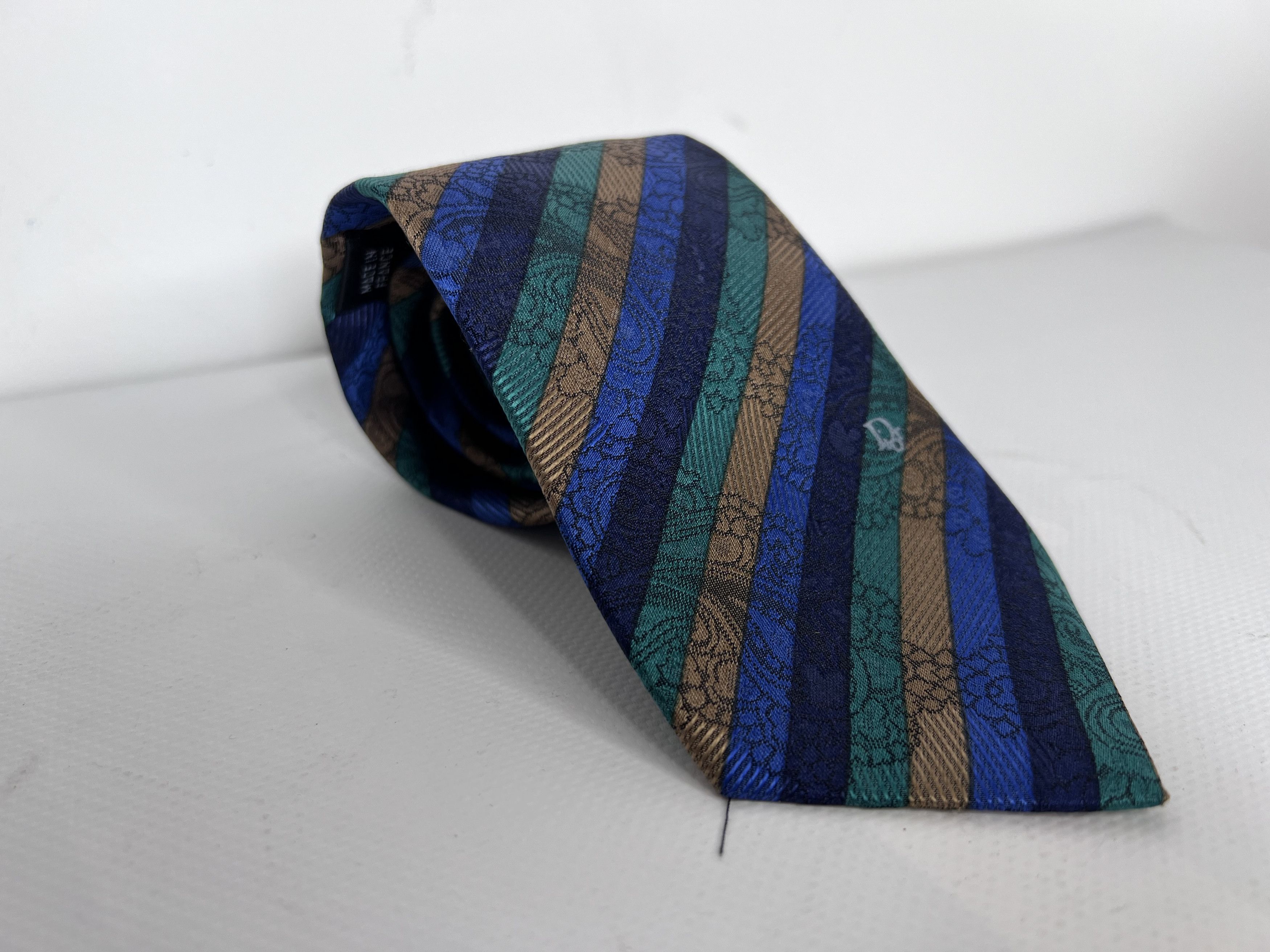 Christian Dior Monsieur VINTAGE CHRISTIAN DIOR MONSIEUR NECK TIE STRIPED MADE FRANCE Size ONE SIZE - 1 Thumbnail