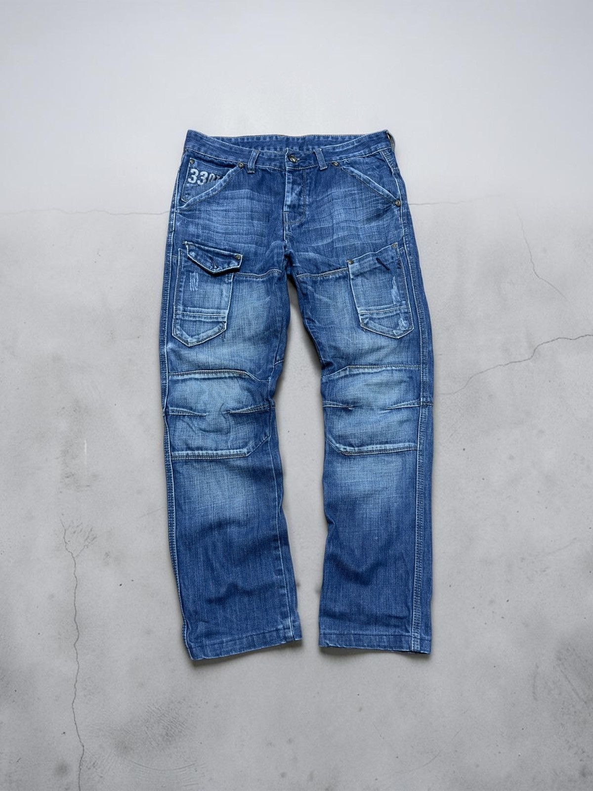 G-Star G-Star RAW 3301 Mens Cargo Jeans Vintage Wash Denim W32 L33 Size US 32 / EU 48 - 1 Thumbnail