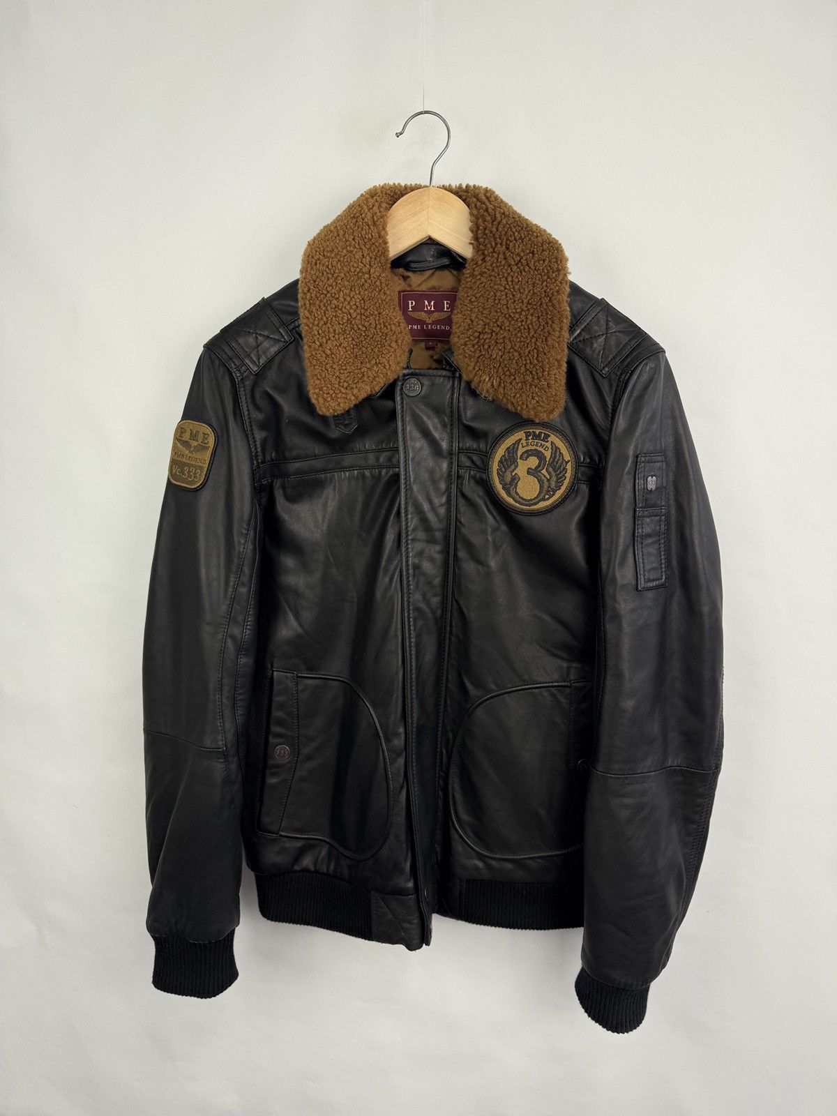 Genuine Leather 🇺🇸 PME Legend A-28 Hudson Lockheed Sheep Leather Bomber Jacke Size US S / EU 44-46 / 1 - 3 Thumbnail