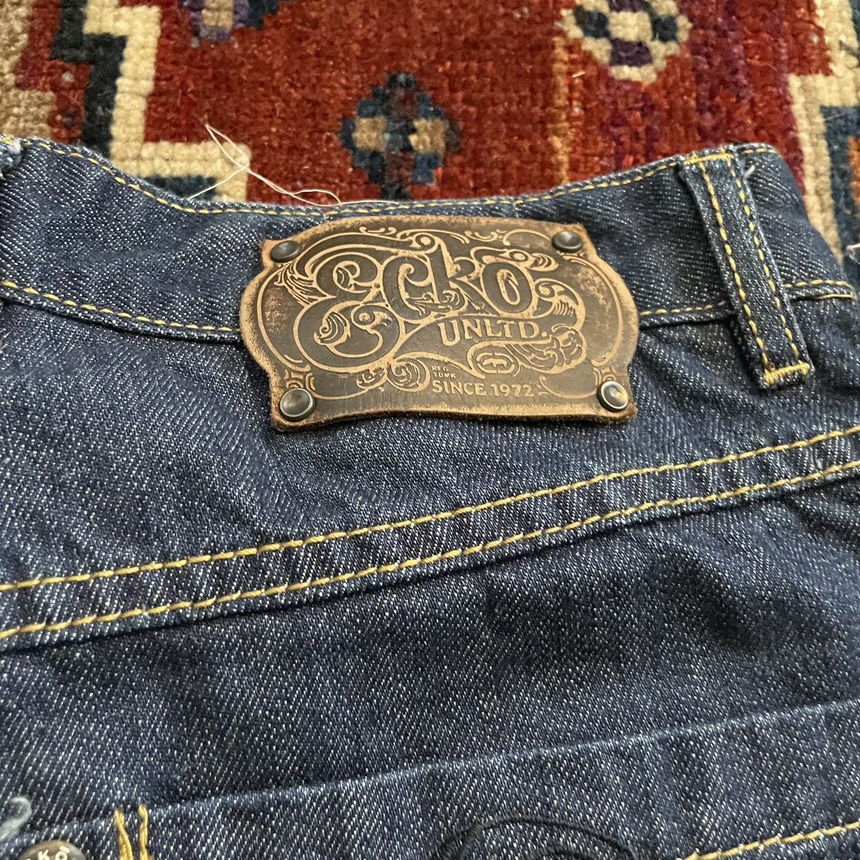 Ecko Unltd. Crazy Cyber Y2K Dragon Ecko Denim Shorts Size US 32 / EU 48 - 6 Thumbnail
