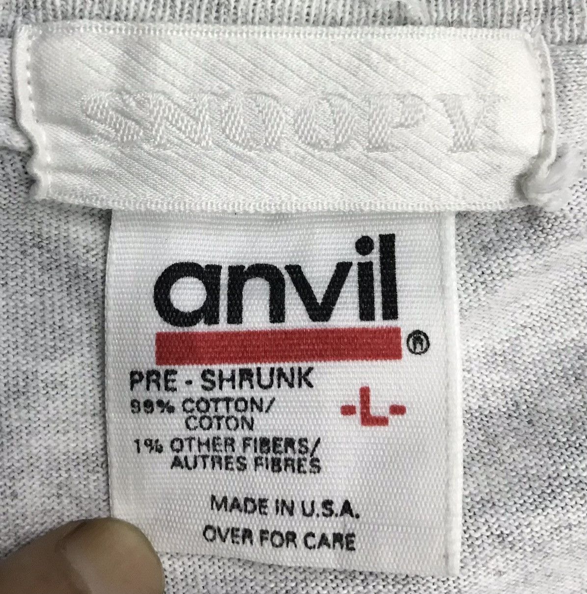 Anvil × Peanuts Vintage Anvil Snoopy Peanuts Made In Usa Shirt Size US L / EU 52-54 / 3 - 8 Thumbnail