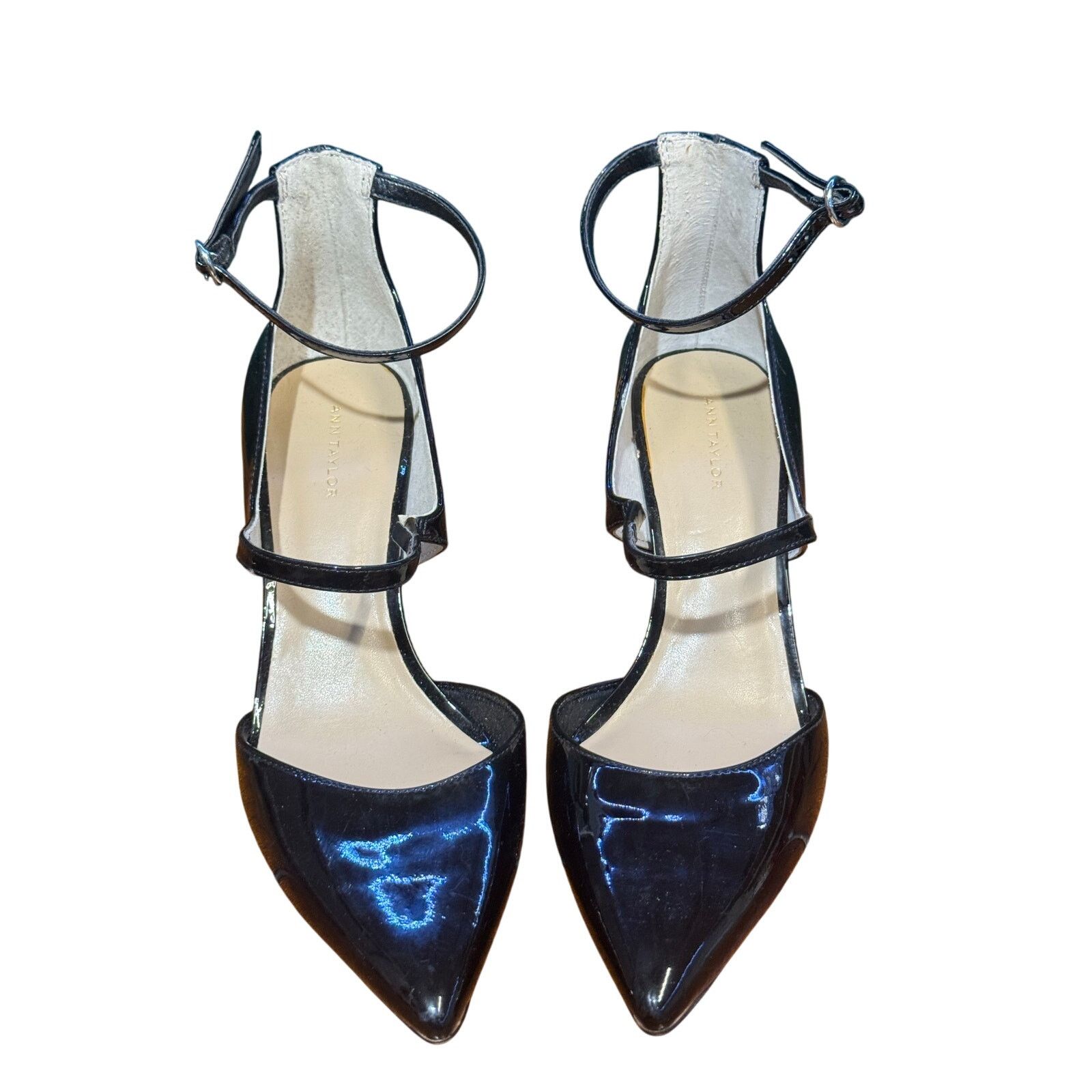 Vintage Ann Taylor Leather Heel Shoes Size 7.5 in Black, Women's