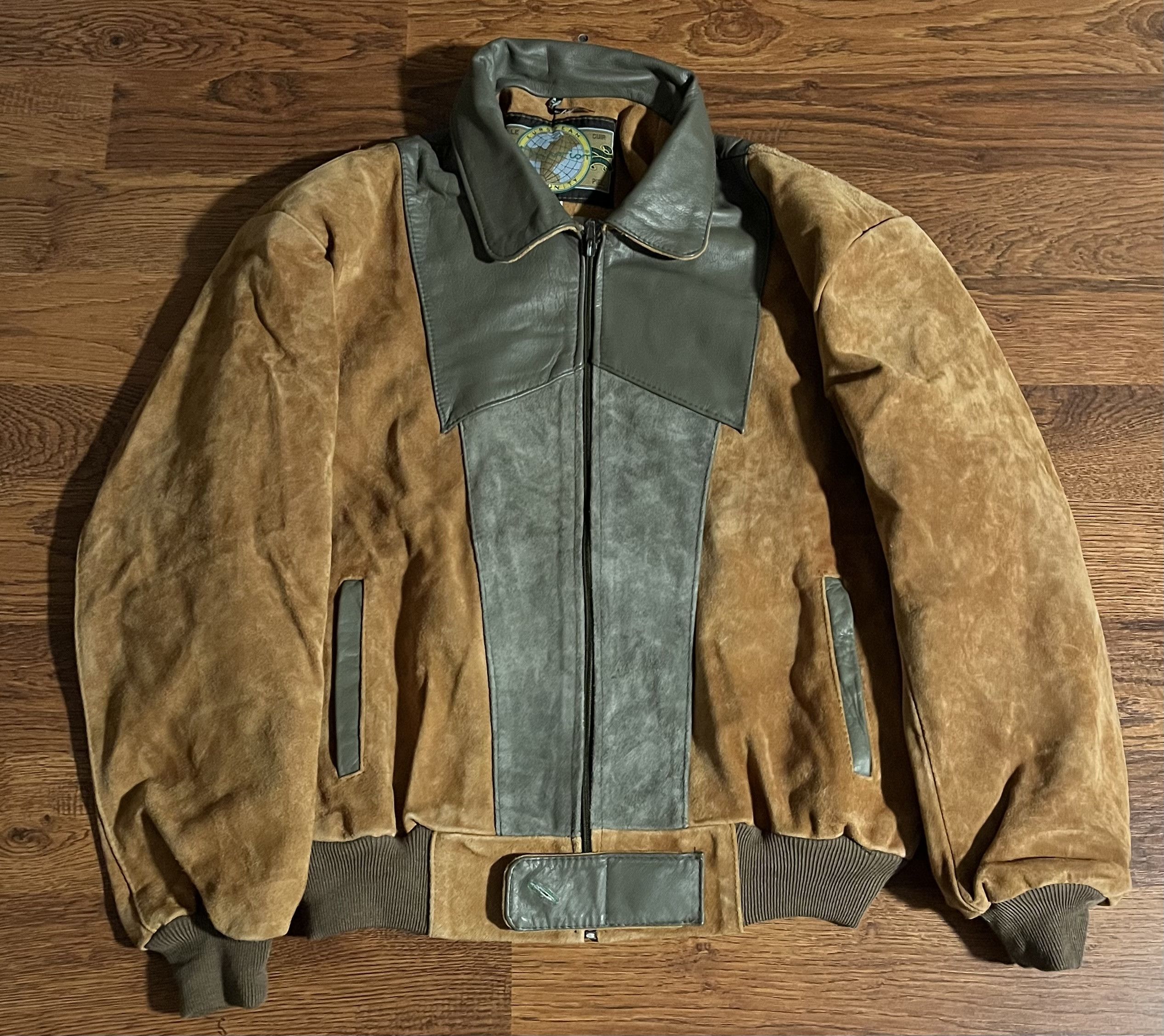 Other Vintage Durion European Suede Leather Bomber Jacket Size US L / EU 52-54 / 3 - 1 Thumbnail