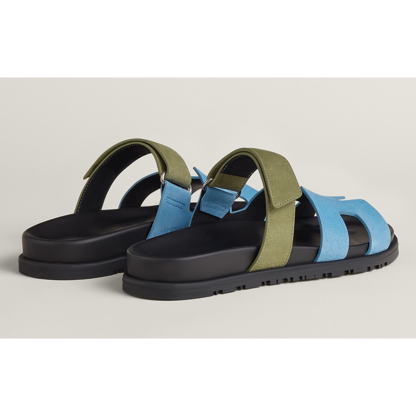 Hermes Hermes Chypre Sandal Blue Cameo Vert Celadon Green Strap Size US 7.5 / IT 37.5 - 15 Thumbnail