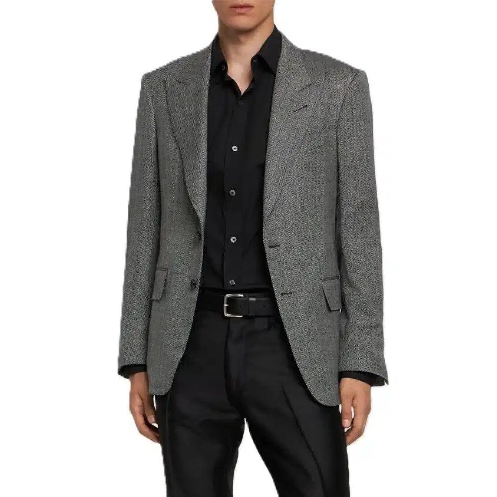 Tom Ford o1loc1c0326 JHAP03 Jacket in White/Black Size US M / EU 48-50 / 2 - 2 Thumbnail