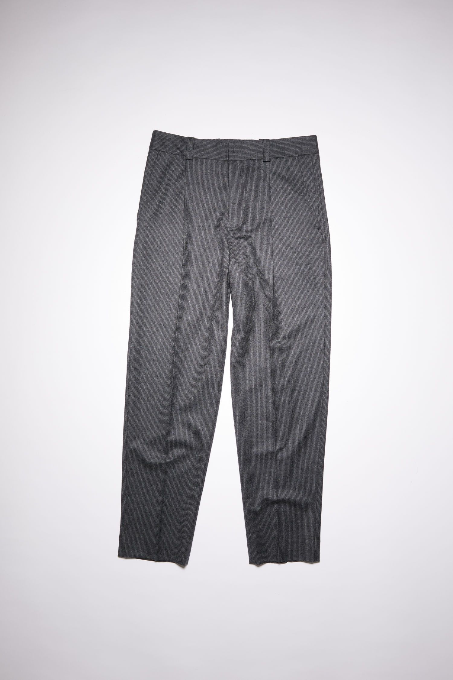 Acne Studios 46/S - Pinstriped Trousers In Grey Melange - 100% Wool Size US 30 / EU 46 - 2 Thumbnail