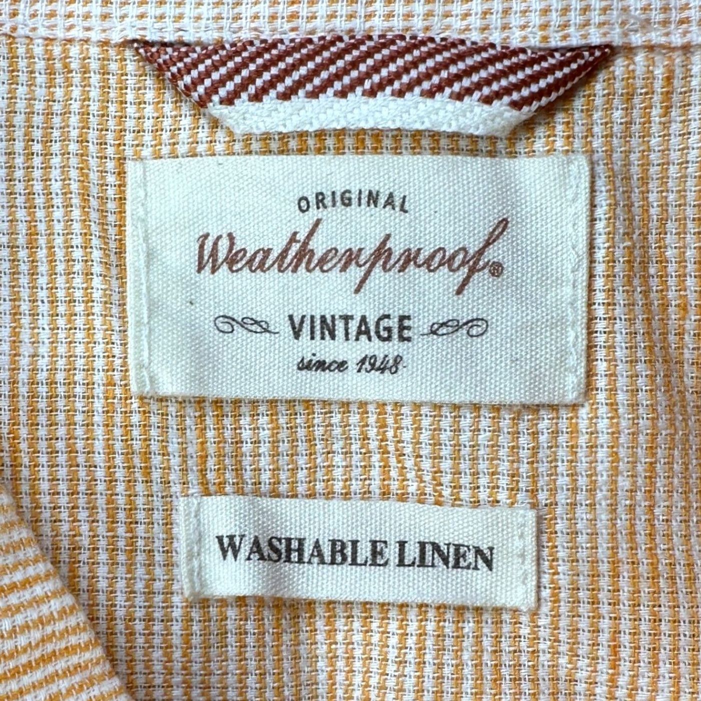 Weatherproof Weatherproof Vintage Linen Blend Shirt Button Down Mens XL Orange Pocket NEW Size US XL / EU 56 / 4 - 4 Thumbnail