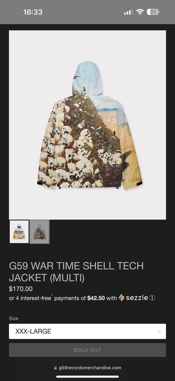 G59 Records G59 WAR TIME SHELL TECH JACKET (MULTI) Size US XXL / EU 58 / 5 - 2 Thumbnail