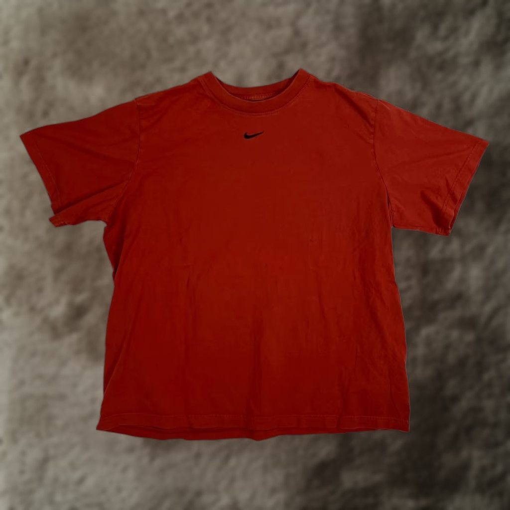 Vintage Nike Center Swoosh T-Shirt Women's Large Orange Y2K Loose Fit