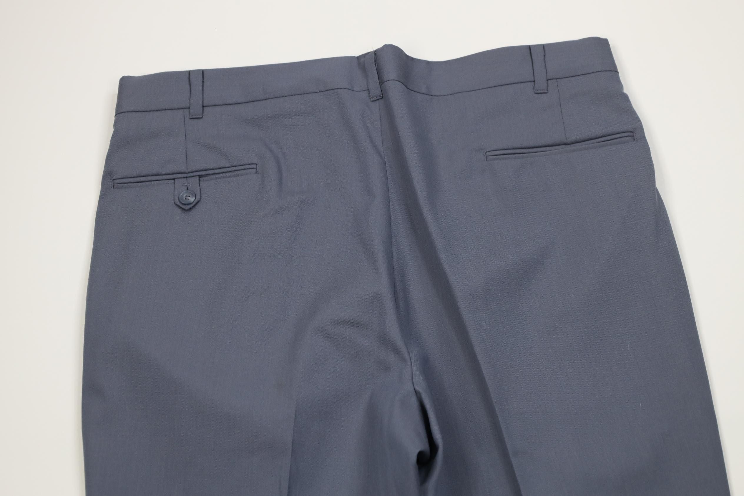 Vintage Vintage 70s Herringbone Wide Leg Chino Pants Steel Blue USA Size US 36 / EU 52 - 9 Thumbnail