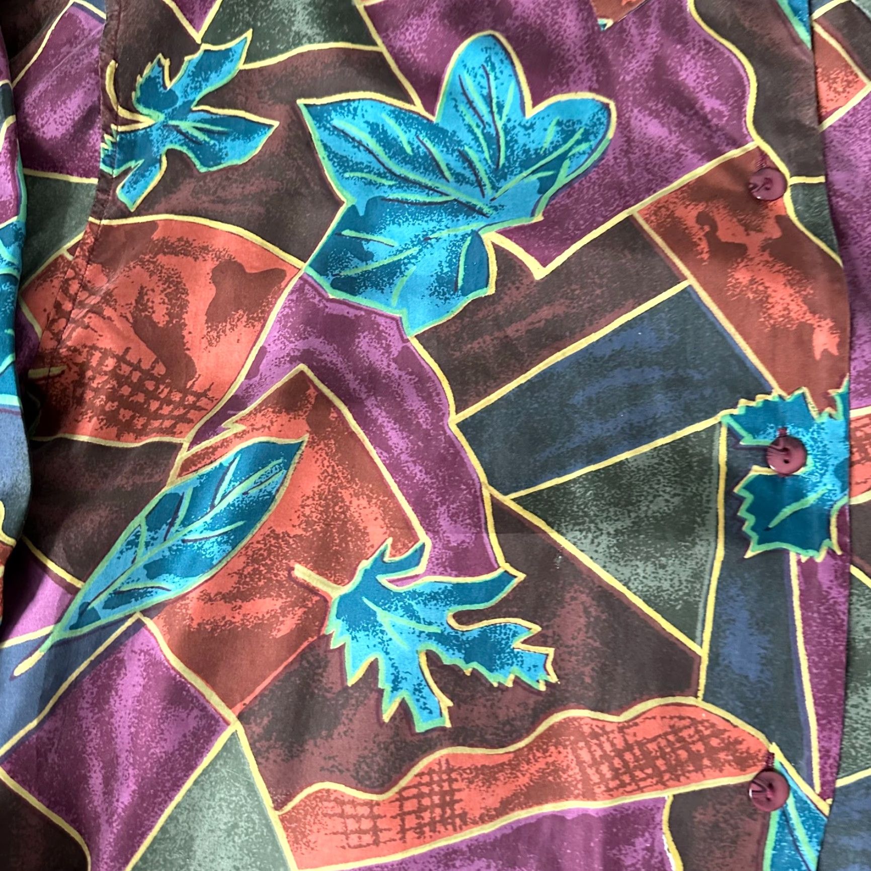 Vintage VINTAGE Casual Corner Shirt Womens M Red Silk Floral AOP Button-Up Long Sleeve Collared Ladies Size M / US 6-8 / IT 42-44 - 3 Thumbnail