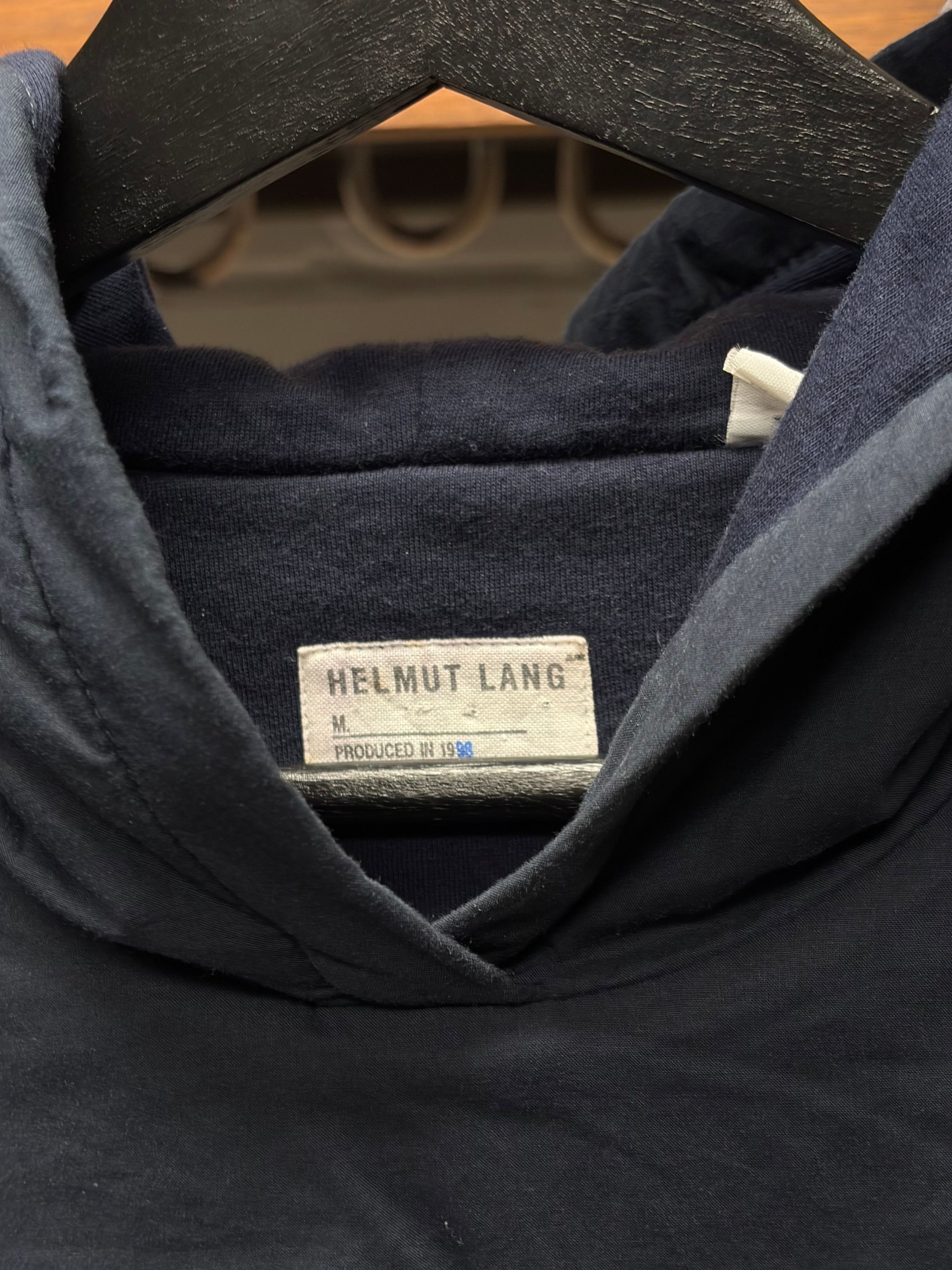 Helmut Lang Vintage AW1996 Helmut Lang ‘Down Filled’ Padded Navy Cotton Hoodie Size US S / EU 44-46 / 1 - 3 Thumbnail