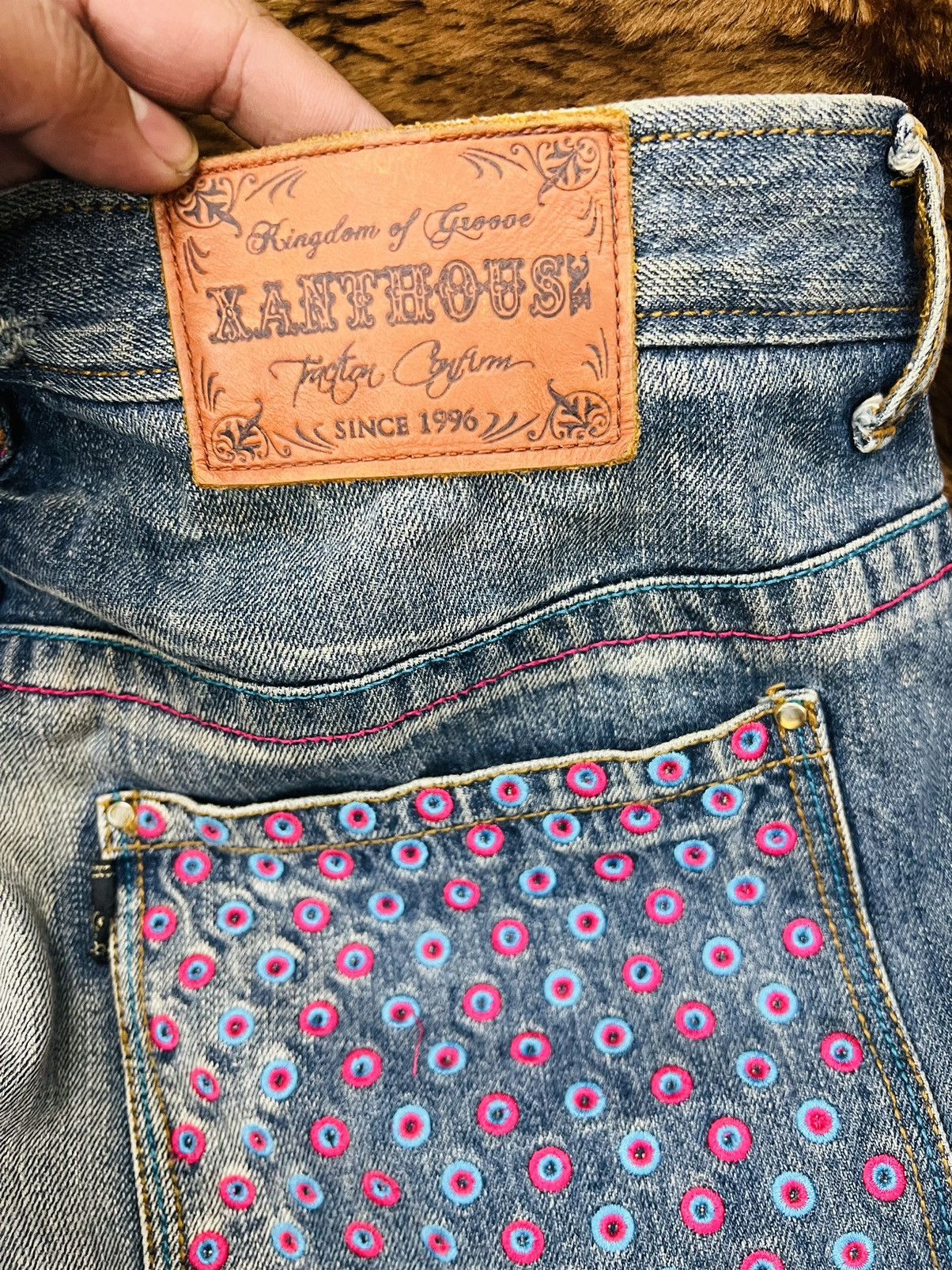 Japanese Brand XANTHOUS Mudwash Flame Baggy Denim Size US 33 - 18 Thumbnail