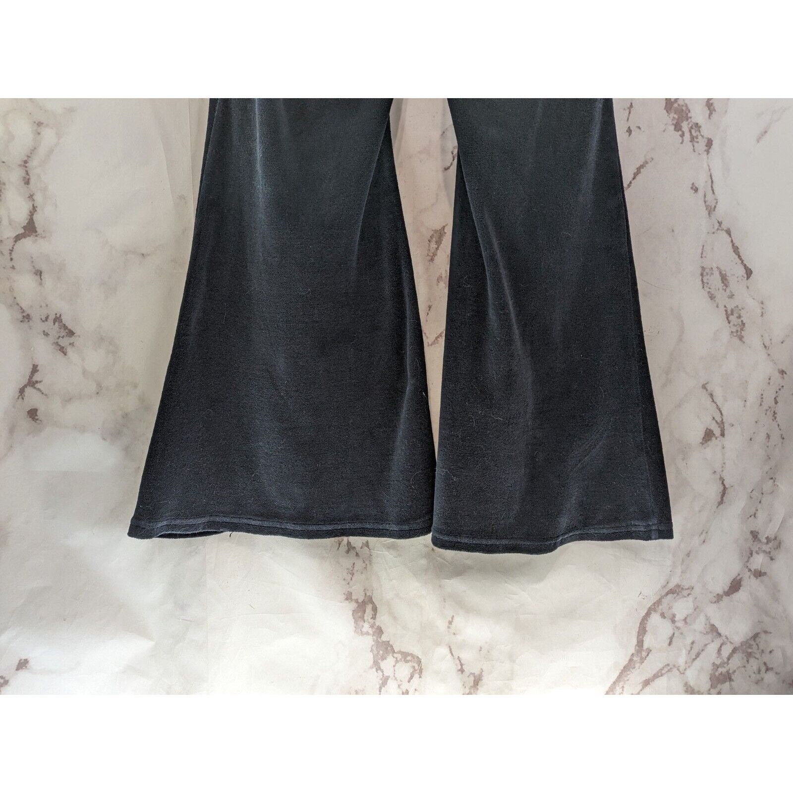Dolls Kill Dolls Kill X Monsters Pants Women 2X Black Flare Velour Bat Size 42" / US 20 - 8 Thumbnail