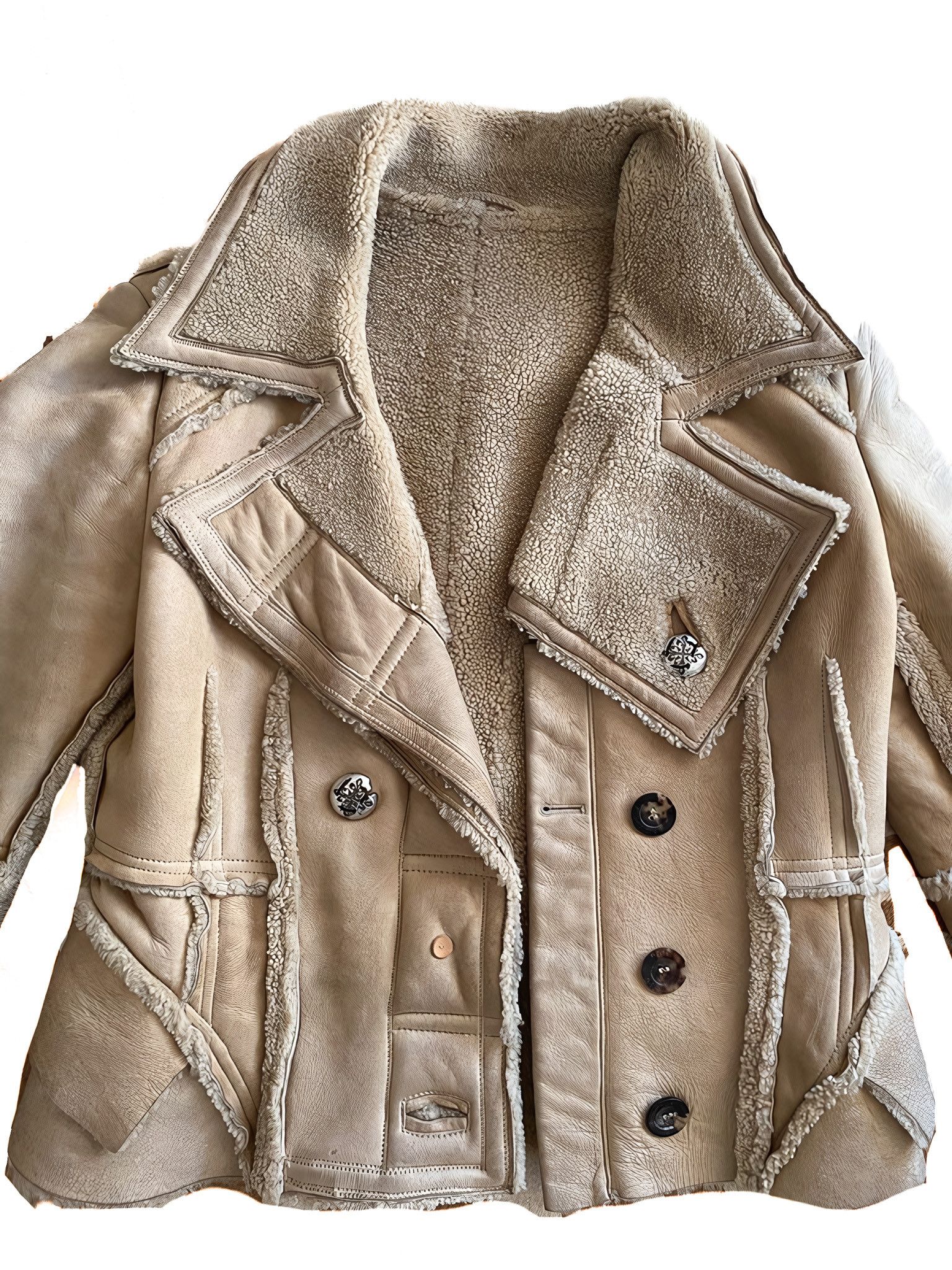 John Galliano SHEARLING LEATHER JACKET Size S / US 4 / IT 40 - 2 Thumbnail