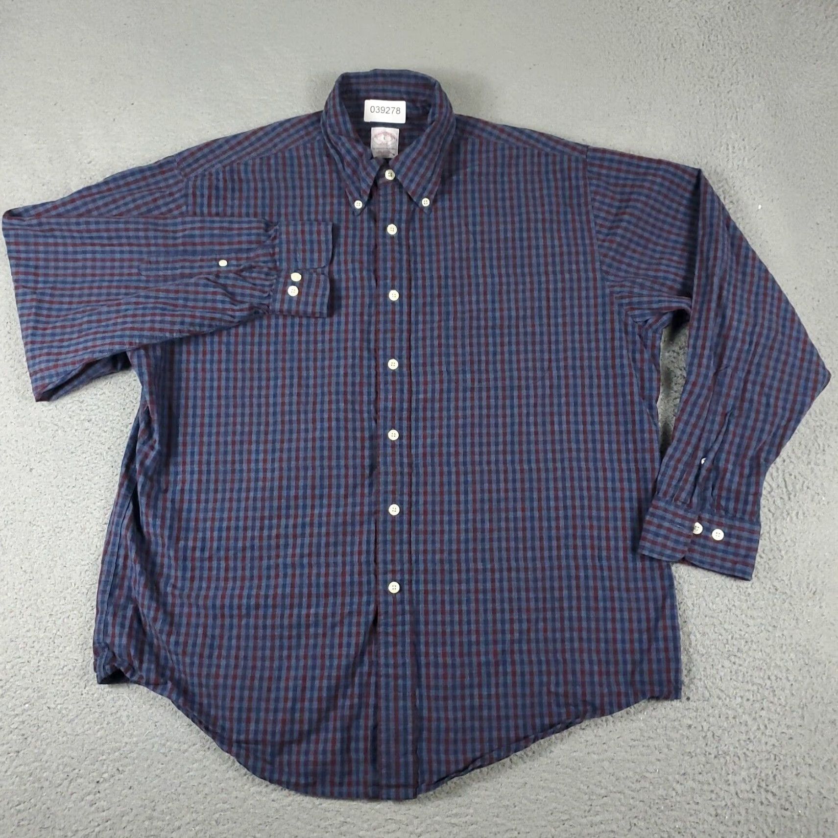 Brooks Brothers Brooks Brothers Button-Up Shirt Mens Large Blue Check Long Sleeve Casual Size US L / EU 52-54 / 3 - 2 Thumbnail