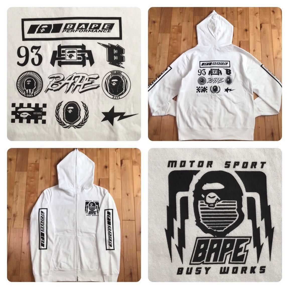 Bape BAPE Motor sport full zip hoodie white a bathing ape Size US XL / EU 56 / 4 - 1 Thumbnail