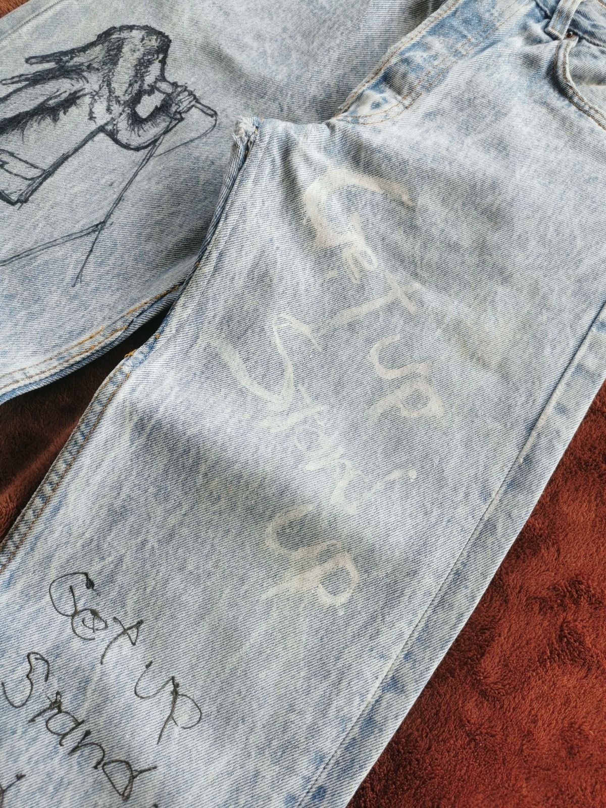 Levi's 90s Vintage Levis 501 Bob Marley Hitomi Handmade Denim Jeans Size US 28 / EU 44 - 4 Thumbnail