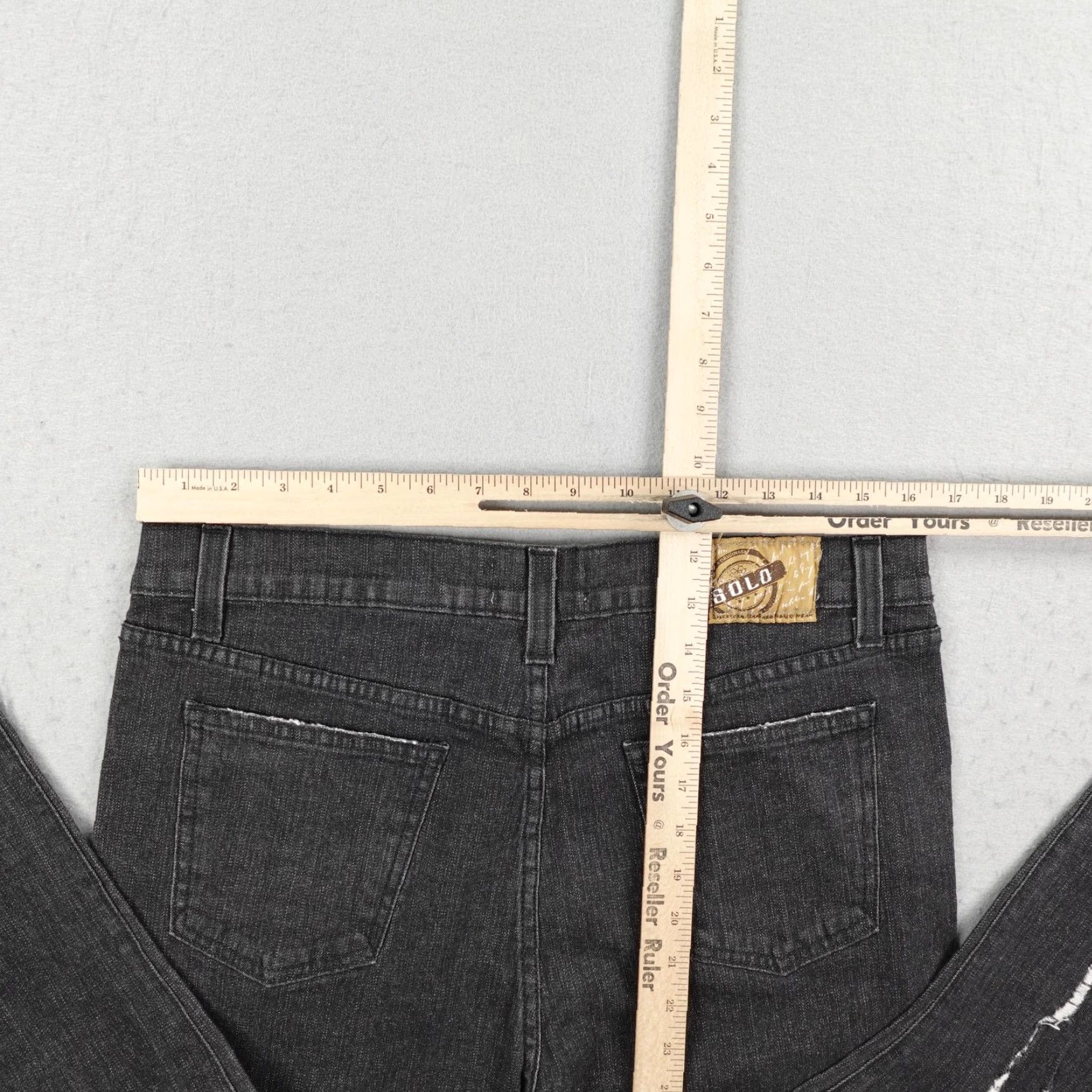 Vintage VINTAGE Solo Jeans Slim Fit 36 Gray Distressed Straight Leg Denim Made in USA Size US 36 / EU 52 - 7 Thumbnail