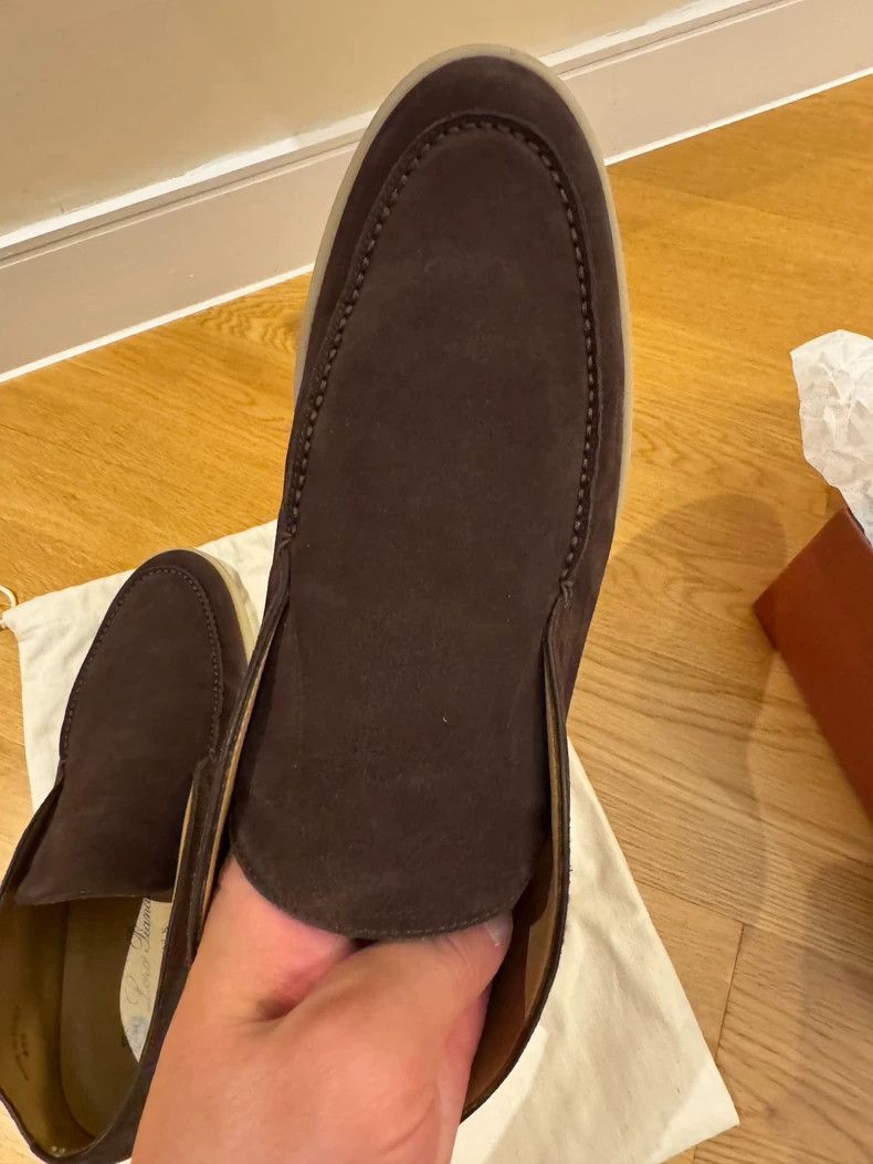Loro Piana LORO PIANA size 43.5 Open Walk Brown Mid-Top Leather Shoes Size US 10.5 / EU 43-44 - 2 Thumbnail