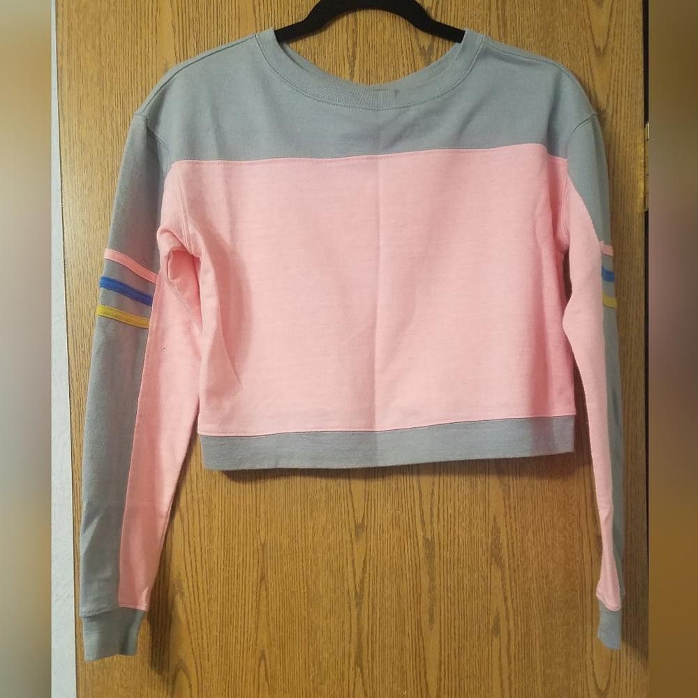 Bdg BDG Colorblock Cropped Sweatshirt Pink and Gray Size Medium Size M / US 6-8 / IT 42-44 - 1 Thumbnail
