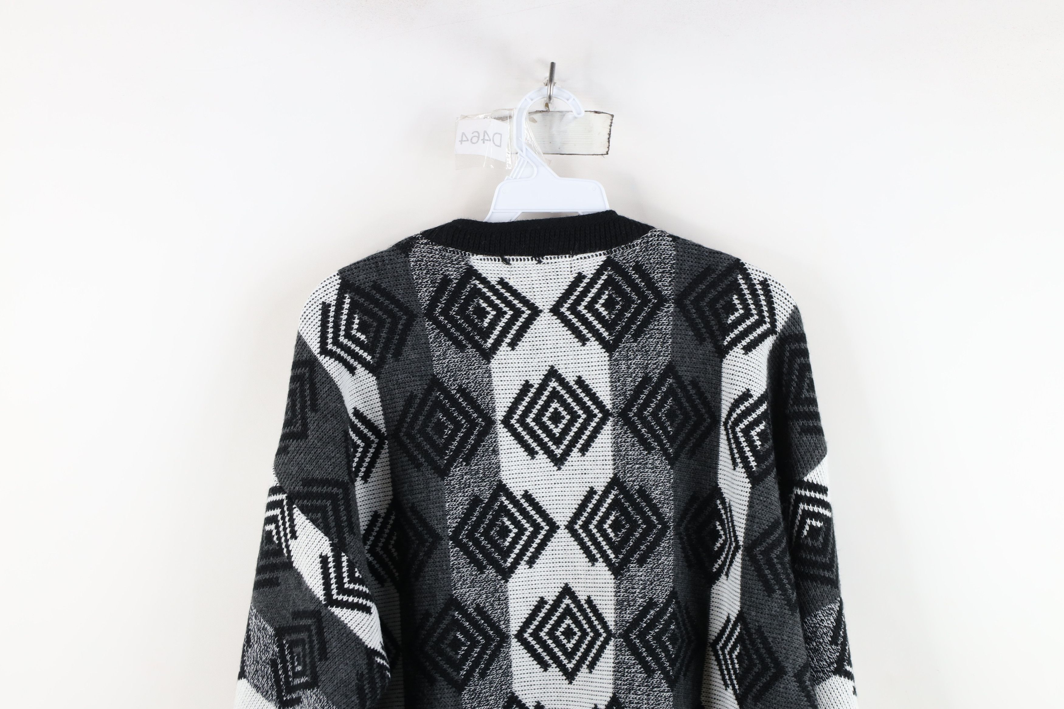 Vintage Vintage 90s Streetwear Geometric Marled Knit Sweater USA Size US XL / EU 56 / 4 - 8 Thumbnail