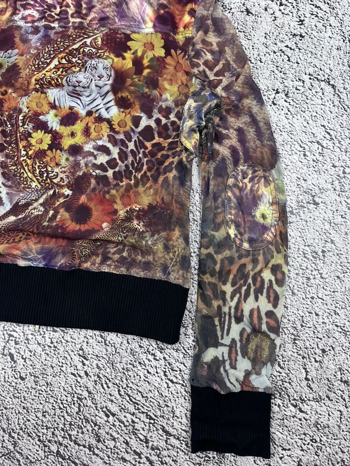 Japanese Brand Vintage Mesh Printed Animal Zip Jacket Floral Cavalli Style Size M / US 6-8 / IT 42-44 - 14 Thumbnail