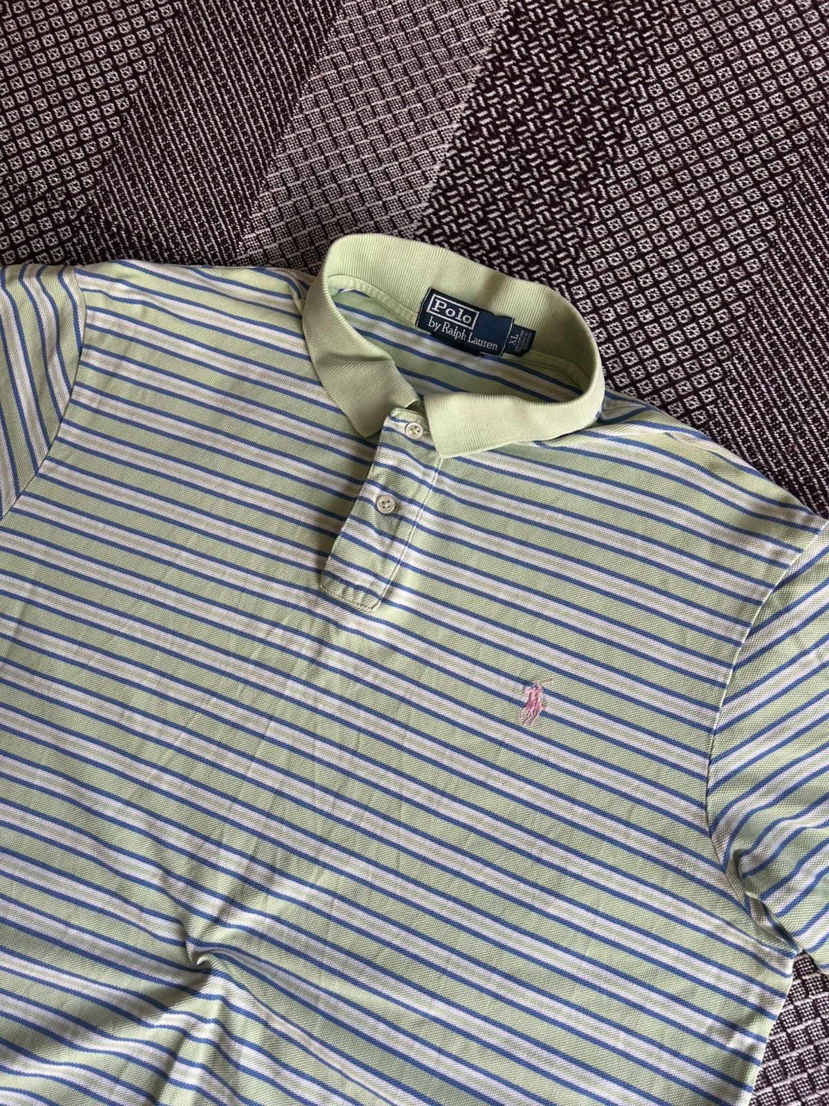Polo Ralph Lauren Vintage Polo Ralph Lauren Striped Multicolour Polo T-Shirt Size US XL / EU 56 / 4 - 3 Thumbnail