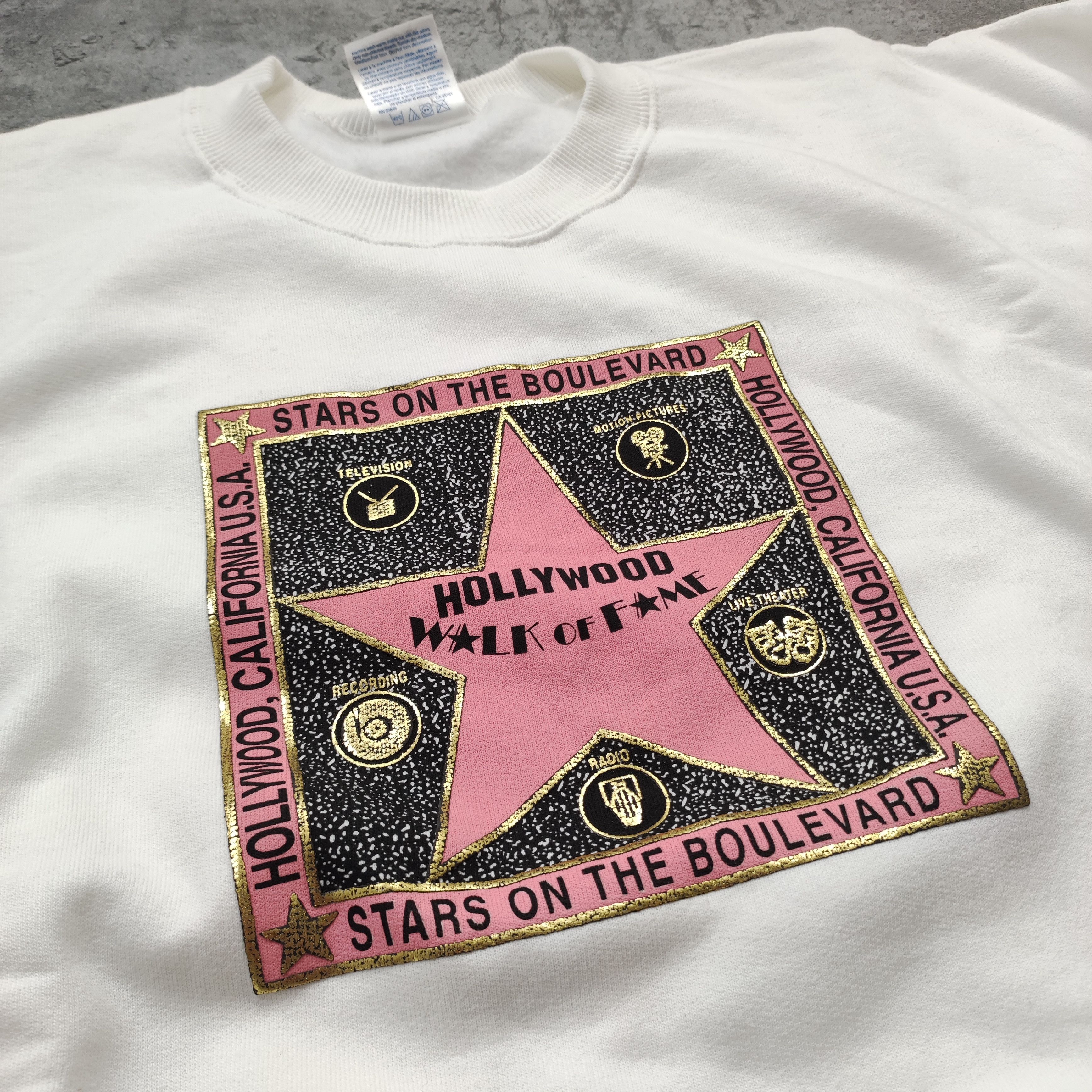 Vintage Vintage 90s Hollywood Walk of Fame Gildan Sweatshirt Size US XL / EU 56 / 4 - 6 Thumbnail