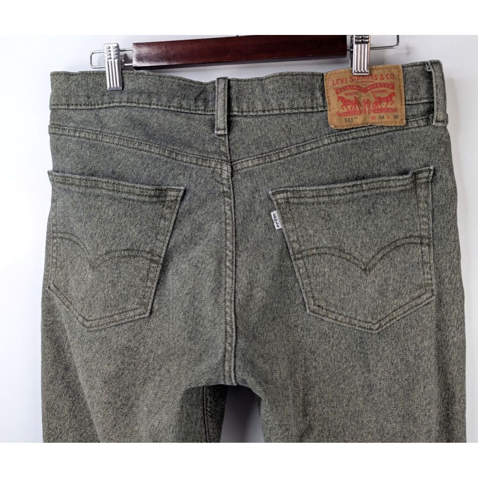Levi's Levi's 511 Jeans Slim Straight 34x30 Green Gray Granite Denim Cotton Polyester Men Regular 5-Pocket Inseam 30 Size US 34 / EU 50 - 6 Thumbnail